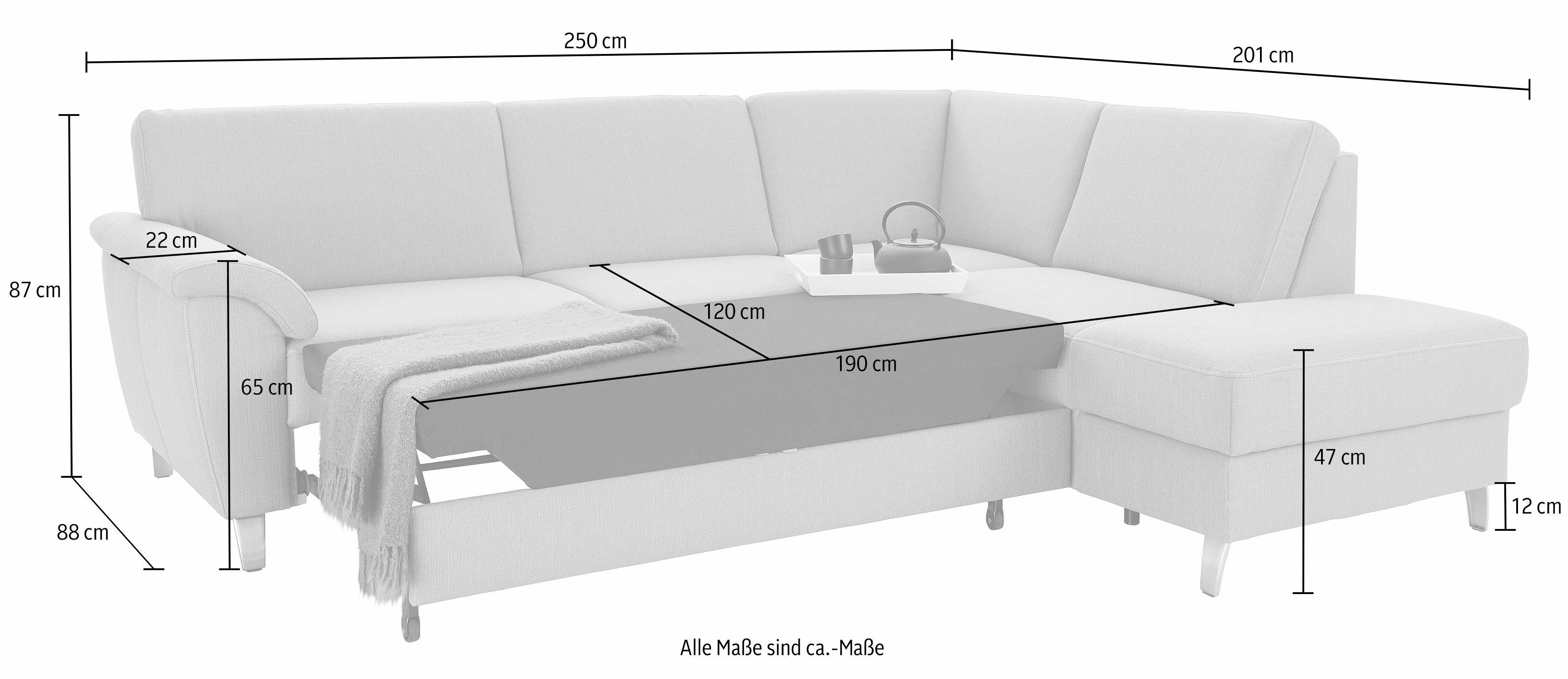 sit&more Hoekbank Texel L-vorm met binnenvering, naar keuze met slaapfunctie en bedkist