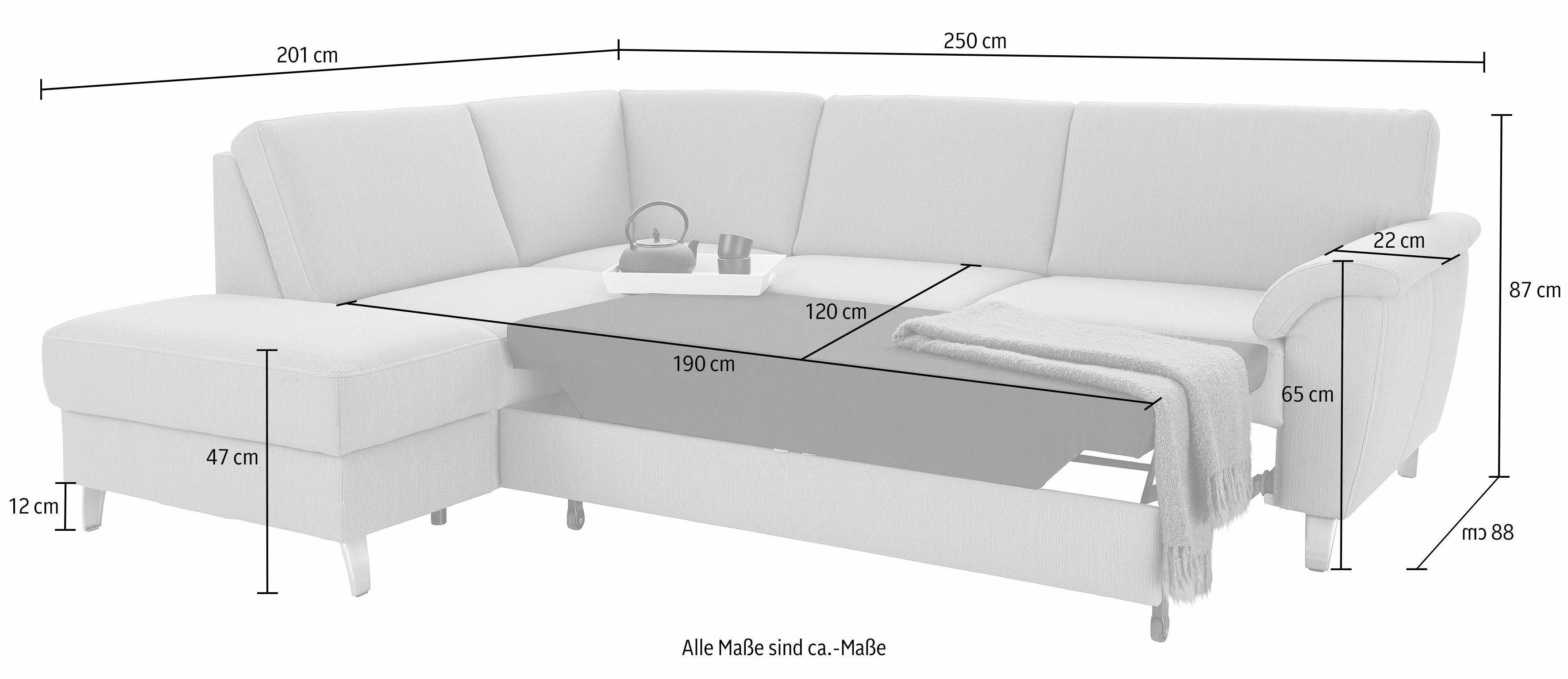 sit&more Hoekbank Texel L-vorm met binnenvering, naar keuze met slaapfunctie en bedkist