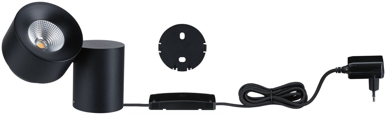 Paulmann Tafellamp Puric Pane LED, dimbaar, zwart/grijs, metaal (1 stuk)