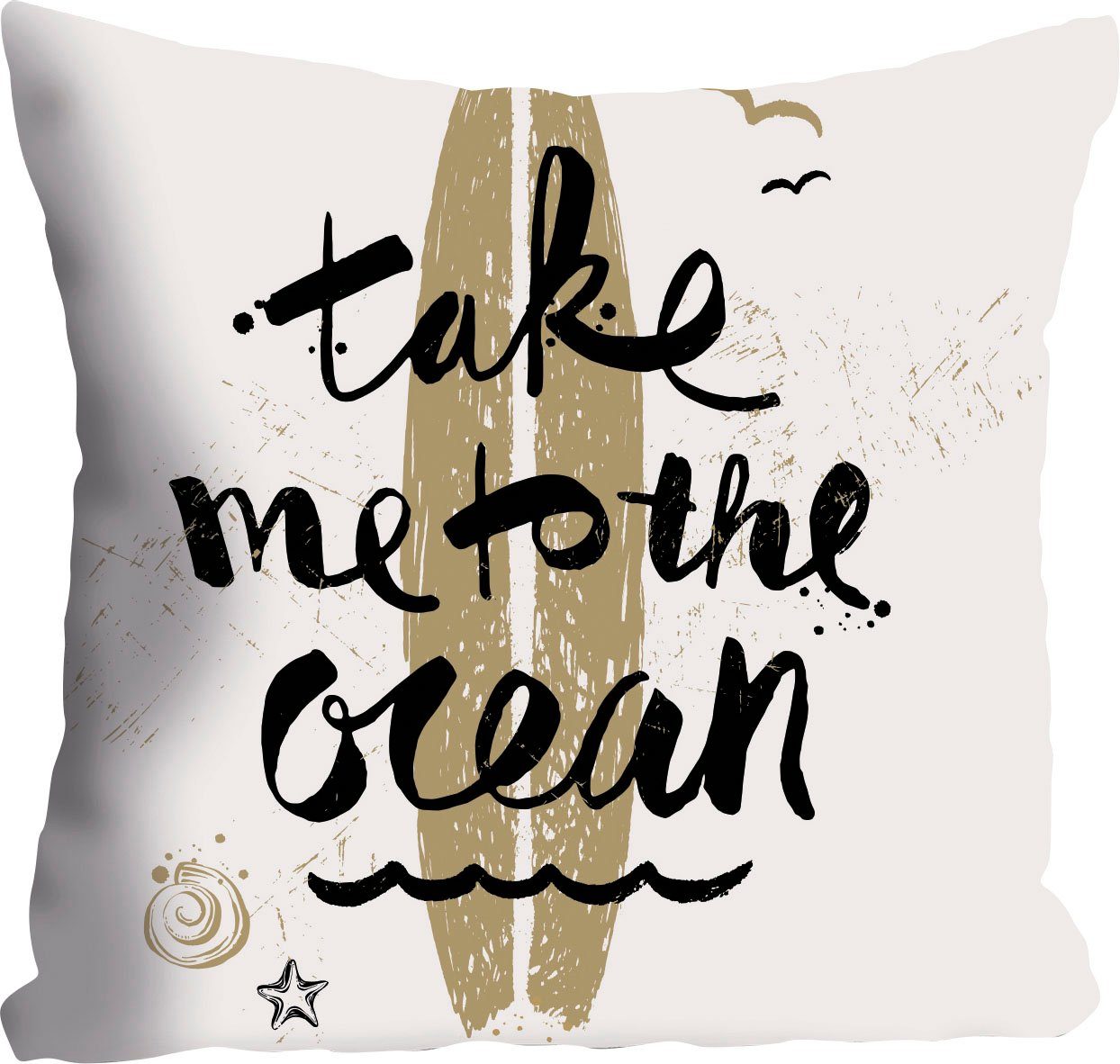queence Sierkussen Take me to the ocean Kussenhoes, Neem me mee naar de oceaan, surfplank, zee, strand, zomer, golven (1 stuk)