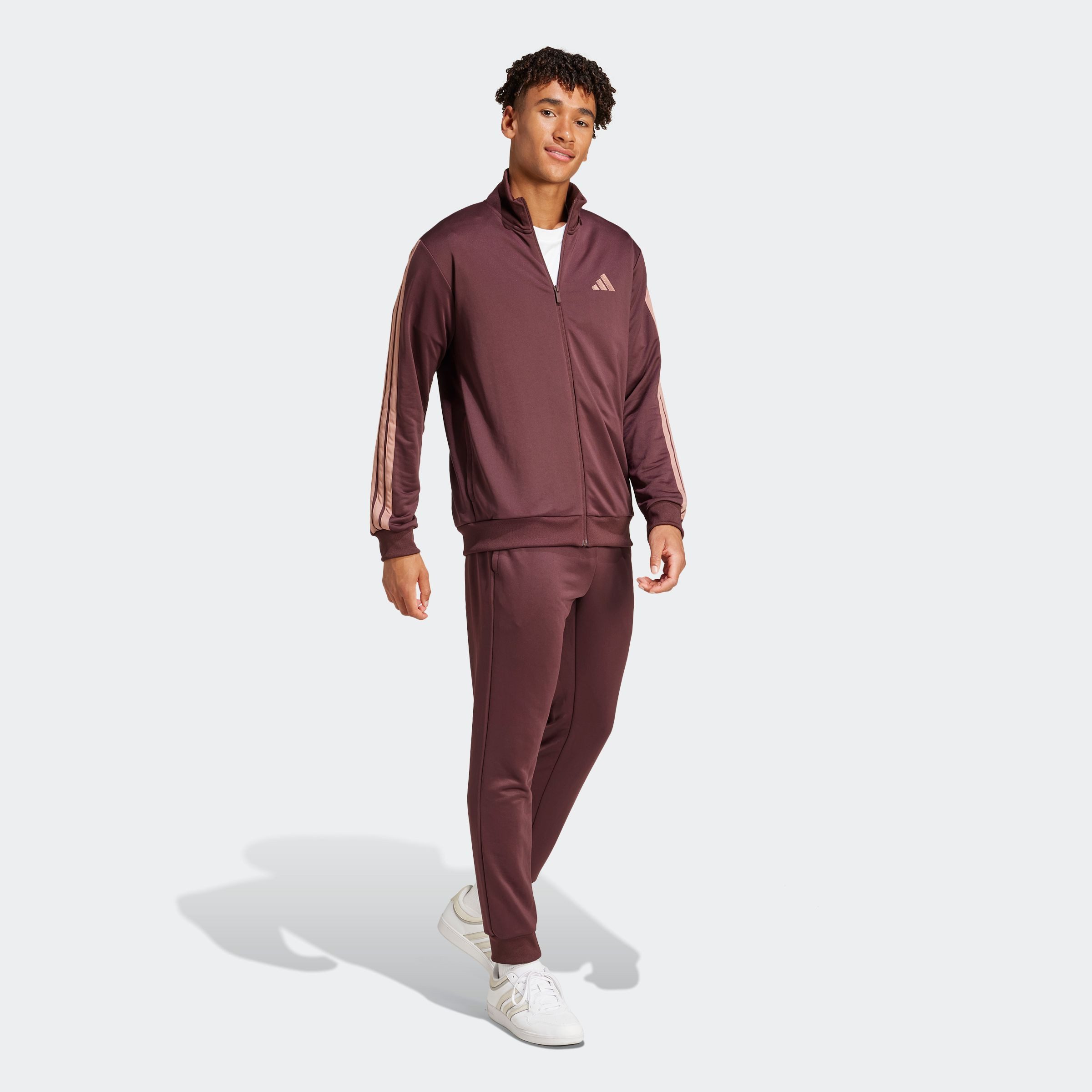 adidas Sportswear Trainingspak M 3S FT TT TS drie-strepen trainingspak van zacht french terry materiaal (2-delig)