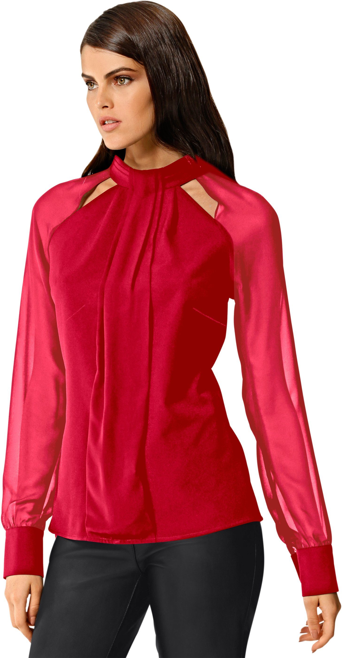 Lady NU 15% KORTING: Lady blouse met mouwen in chiffonkwaliteit