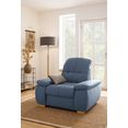 home affaire fauteuil lotus home luxe naar keuze met verstelbare hoofdsteun en aqua clean-bekleding voor het gemakkelijk reinigen met water, tot 140 kg belastbaar blauw