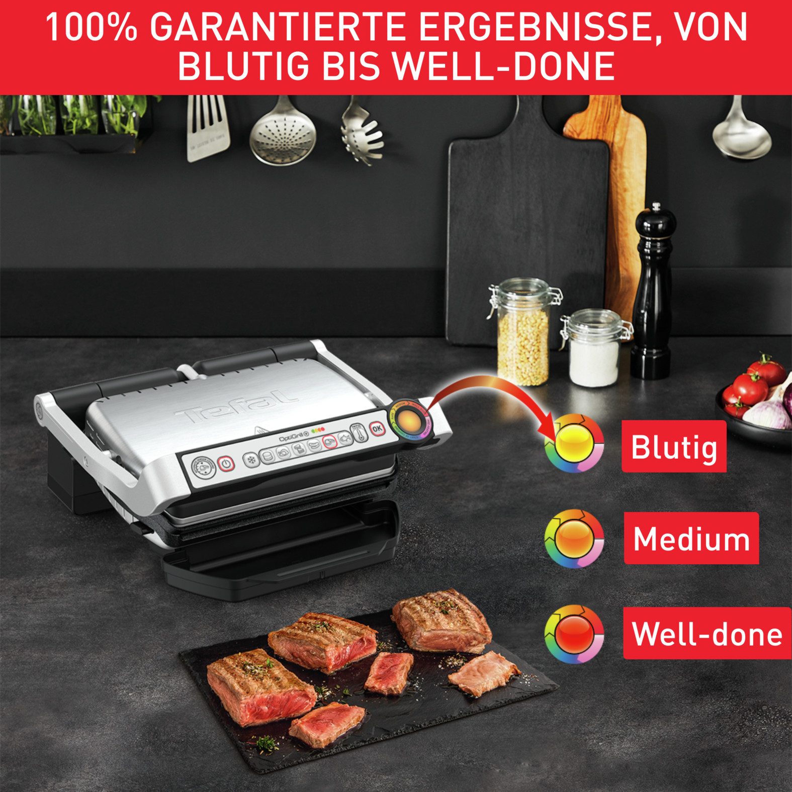 Tefal Contactgrill GC714D OptiGrill en inclusief snacking & baking accessoires