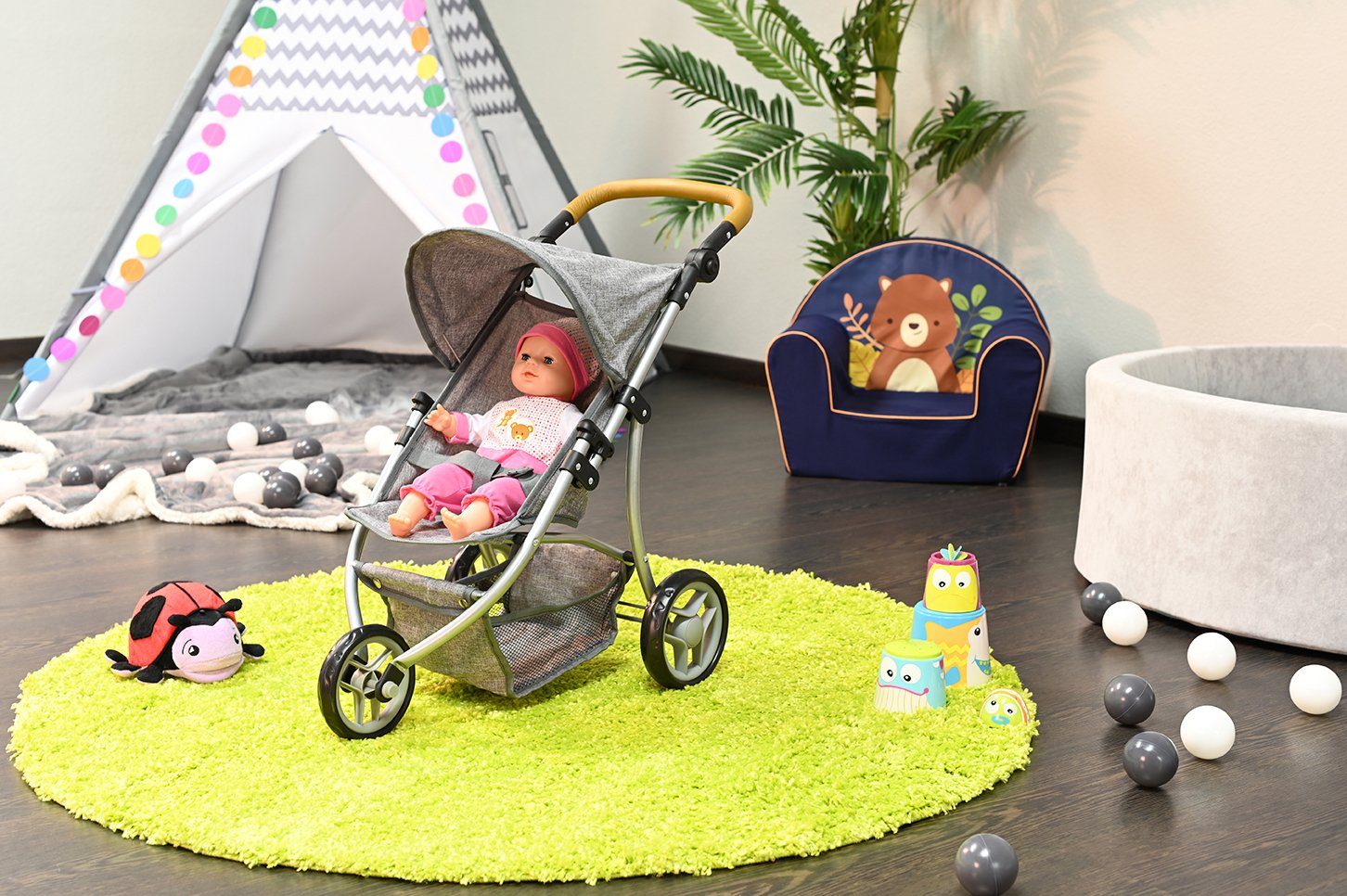 Knorrtoys® Poppenbuggy Lio - Stone Brown