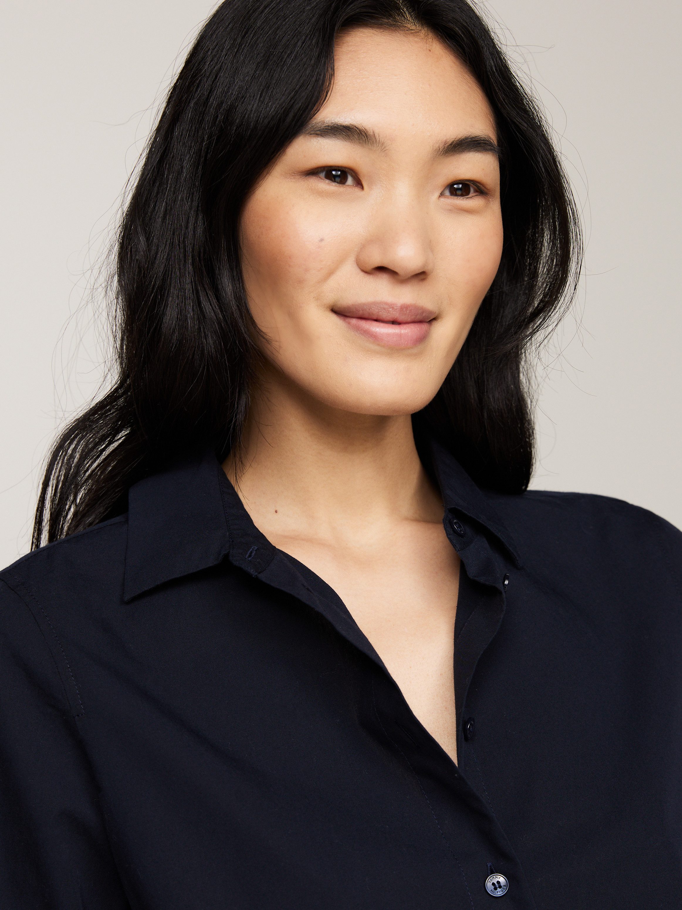 Tommy Hilfiger Overhemdblouse ESS POPLIN REGULAR SHIRT met popeline, geborduurd tommy hilfiger logo