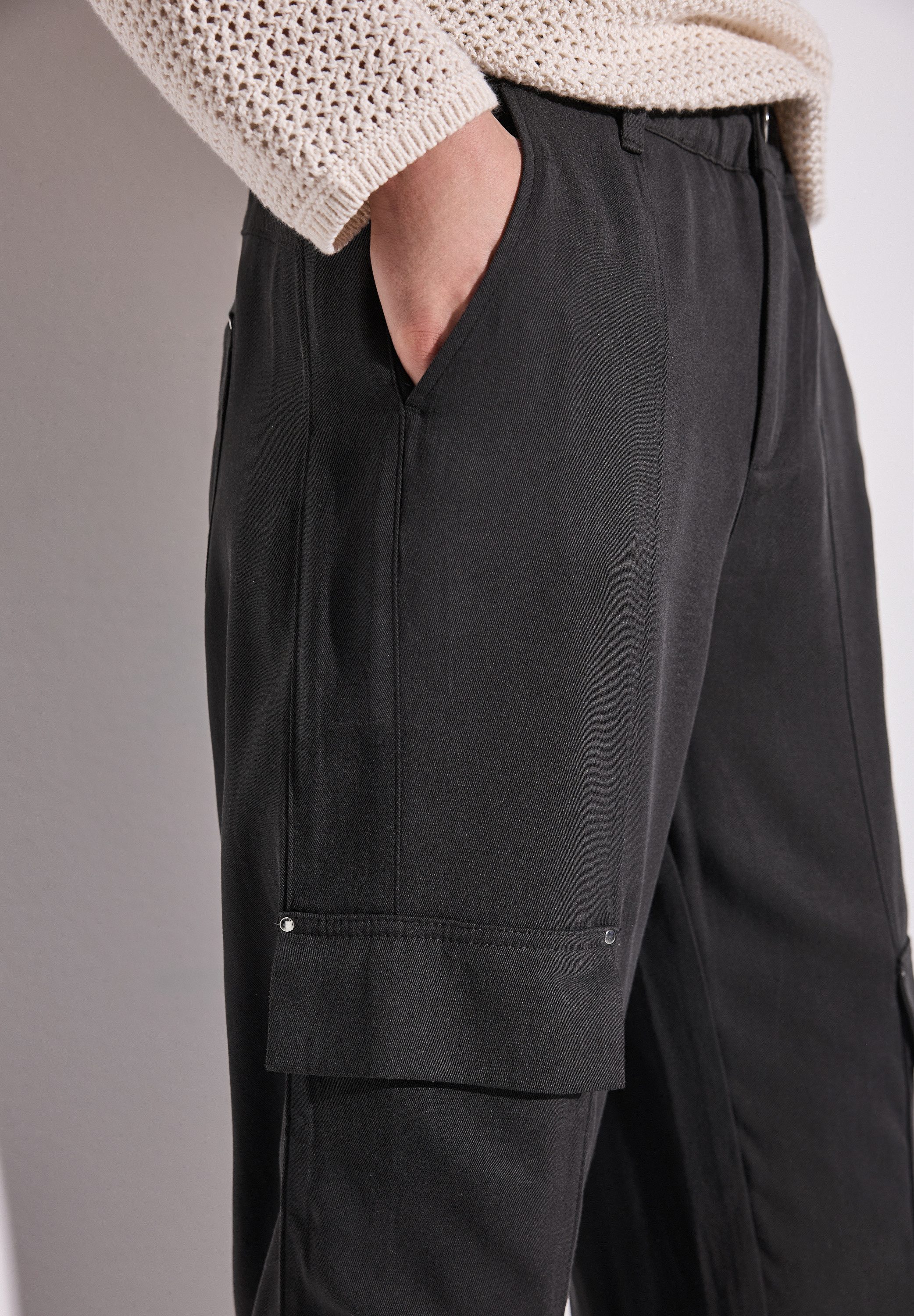 STREET ONE Paperbag-broek in cargo-look