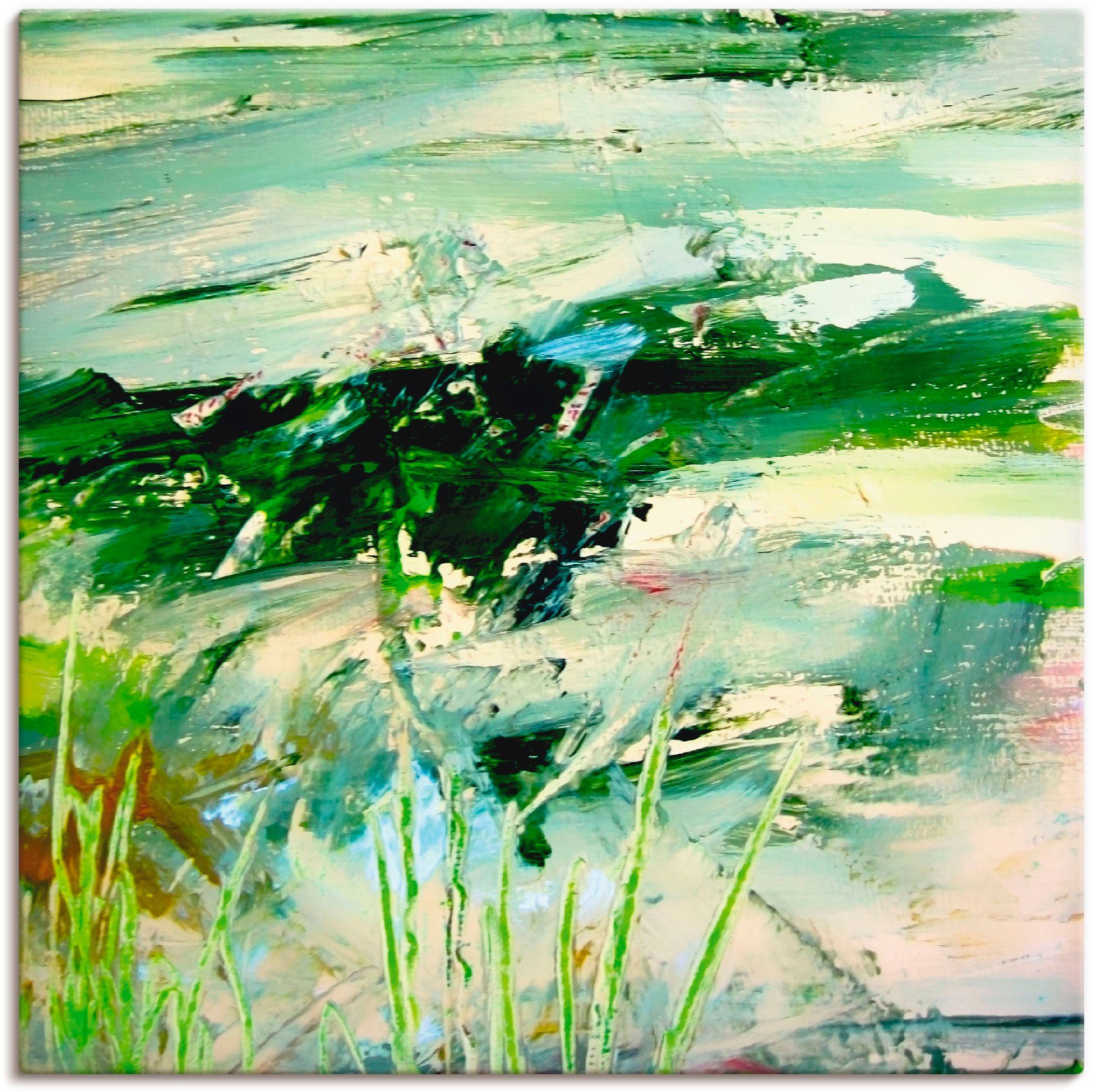Artland Artprint op linnen Kunst natuur gespannen op een spieraam foto schilderijen groen