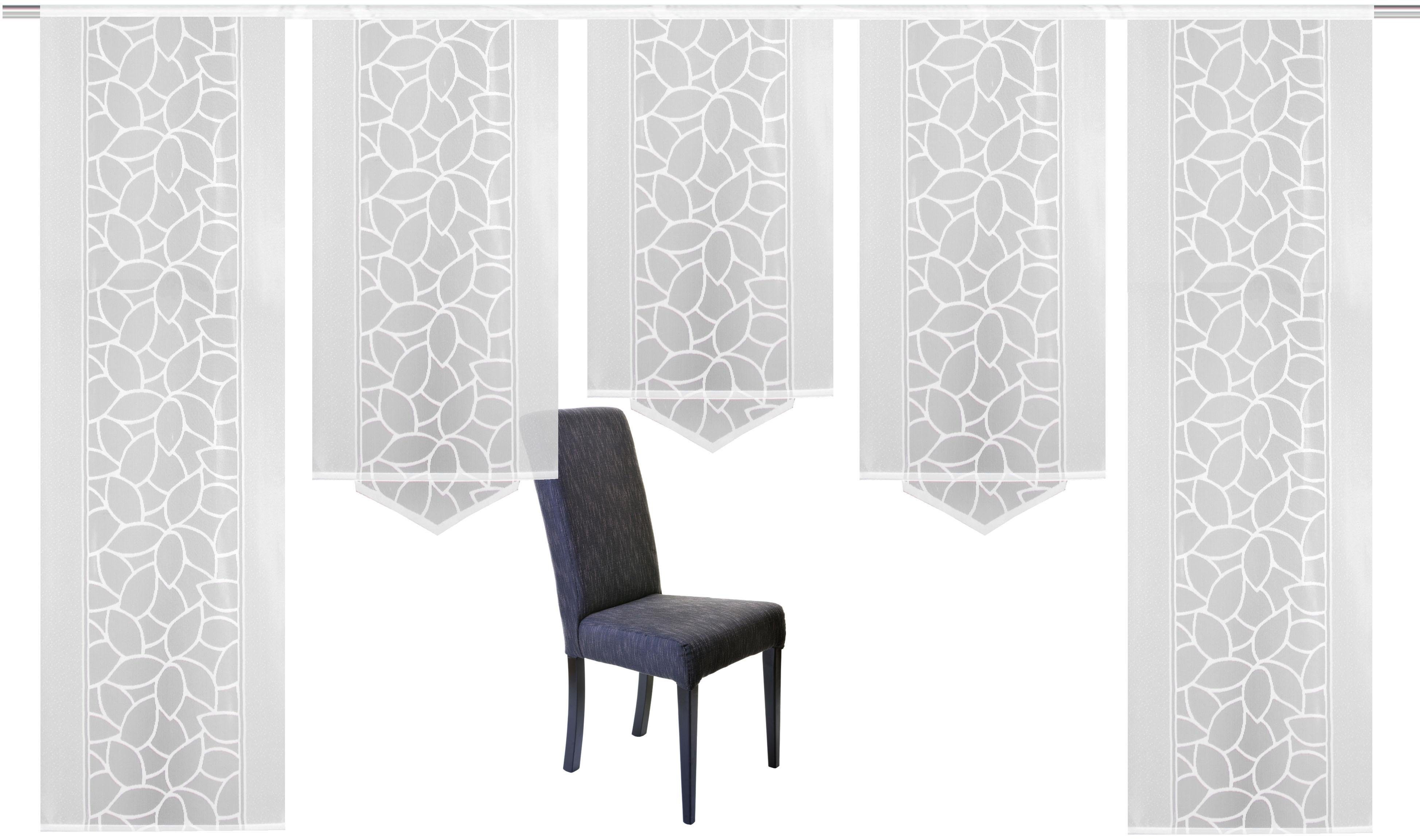 HOME WOHNIDEEN Paneelgordijn JENNA Paneelgordijn jacquard set (5 stuks) paneelgordijnen maat 57 cm x 225 cm wit