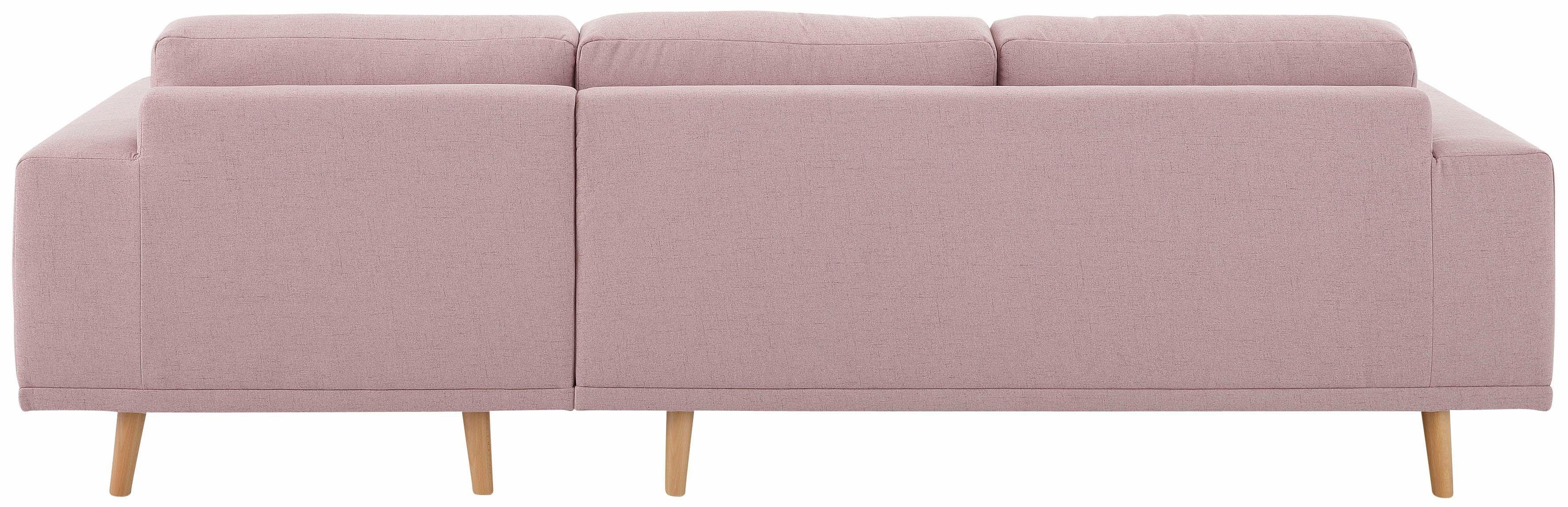 Home affaire Hoekbank Lasse L-vorm in scandinavische stijl met houten poten