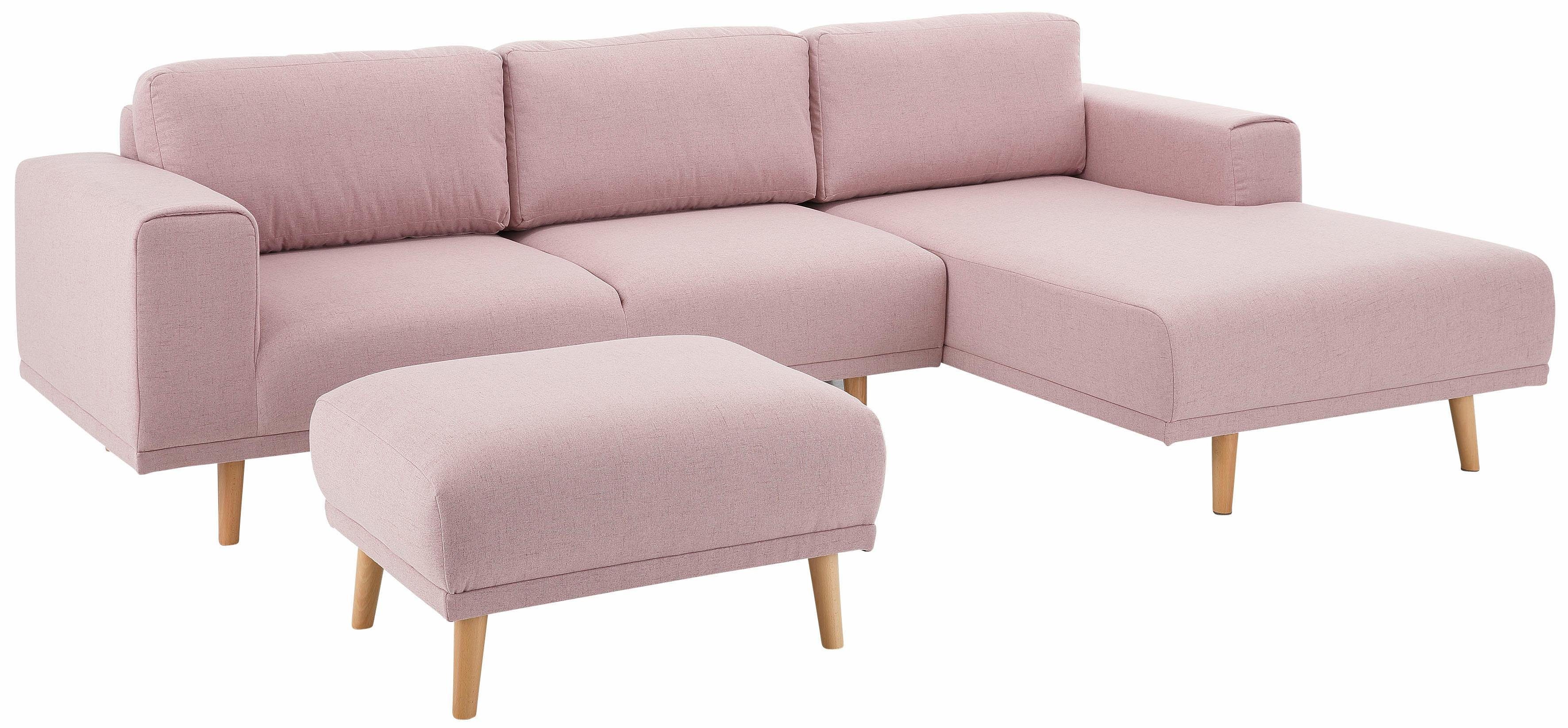 Home affaire Hoekbank Lasse L-vorm in scandinavische stijl met houten poten