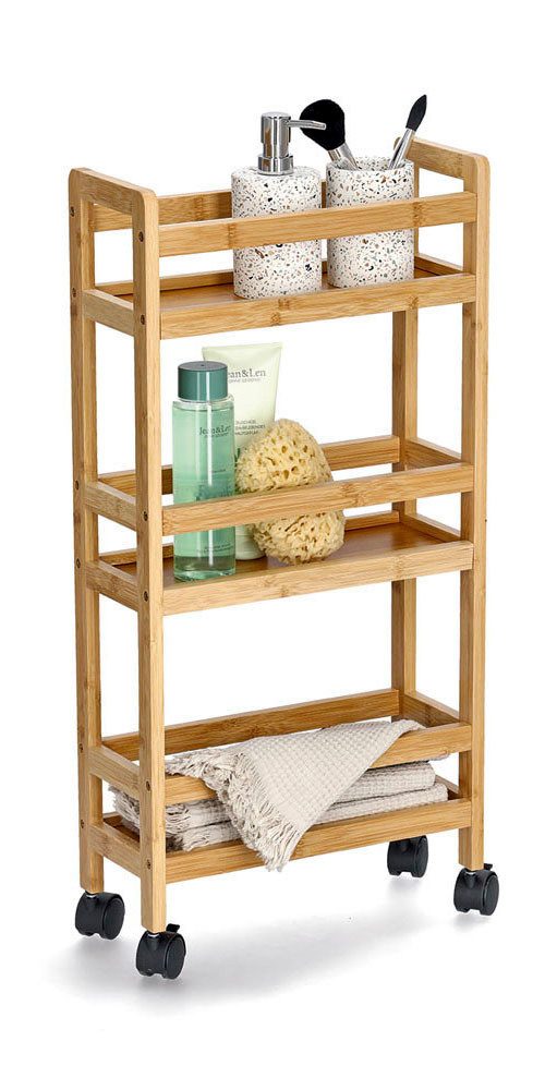 Zeller Present Trolley natuurlijk, bamboe / mdf, incl. 4 wielen