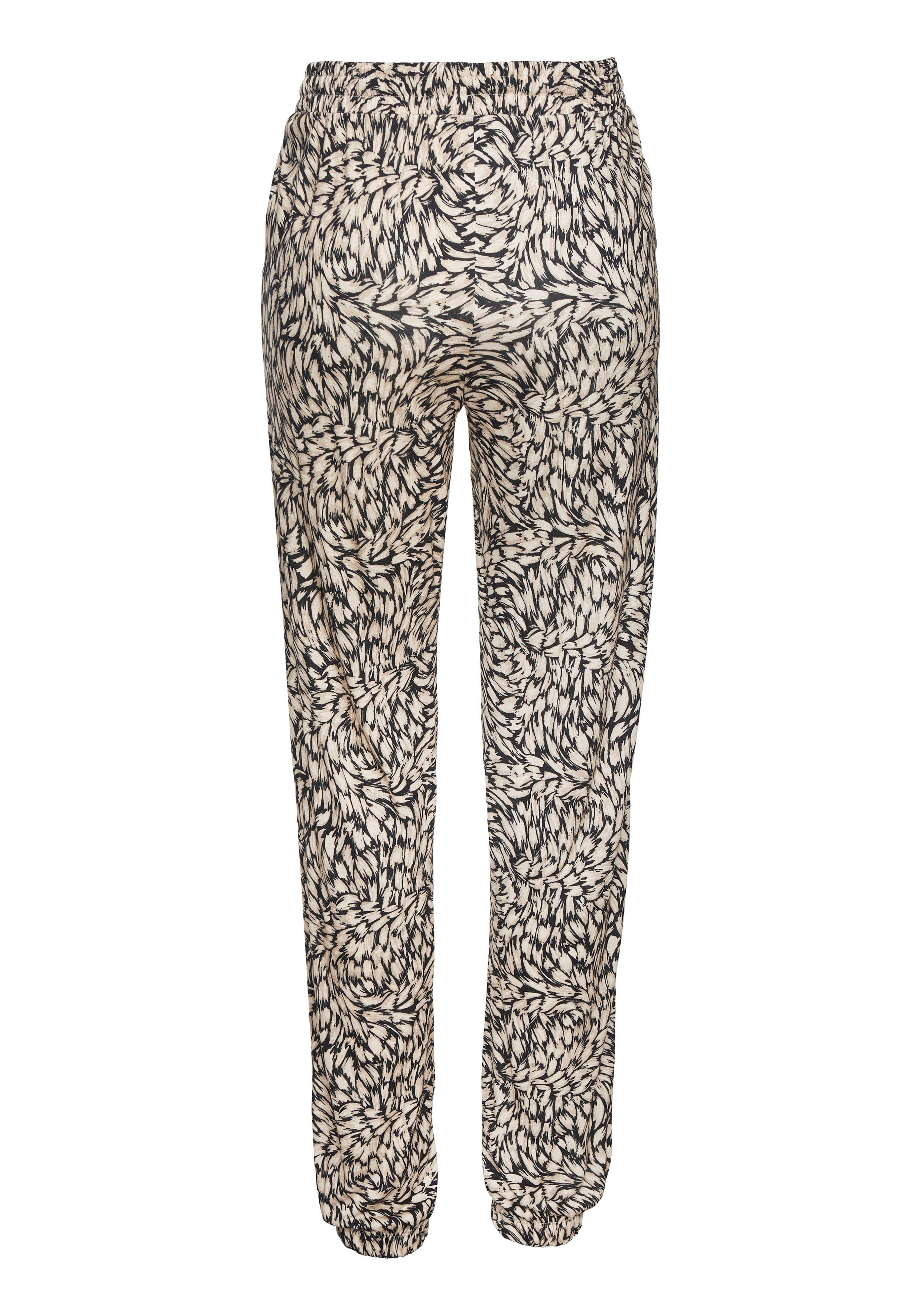 Buffalo Jerseybroek met alloverprint zomerse broek met zakken strandbroek