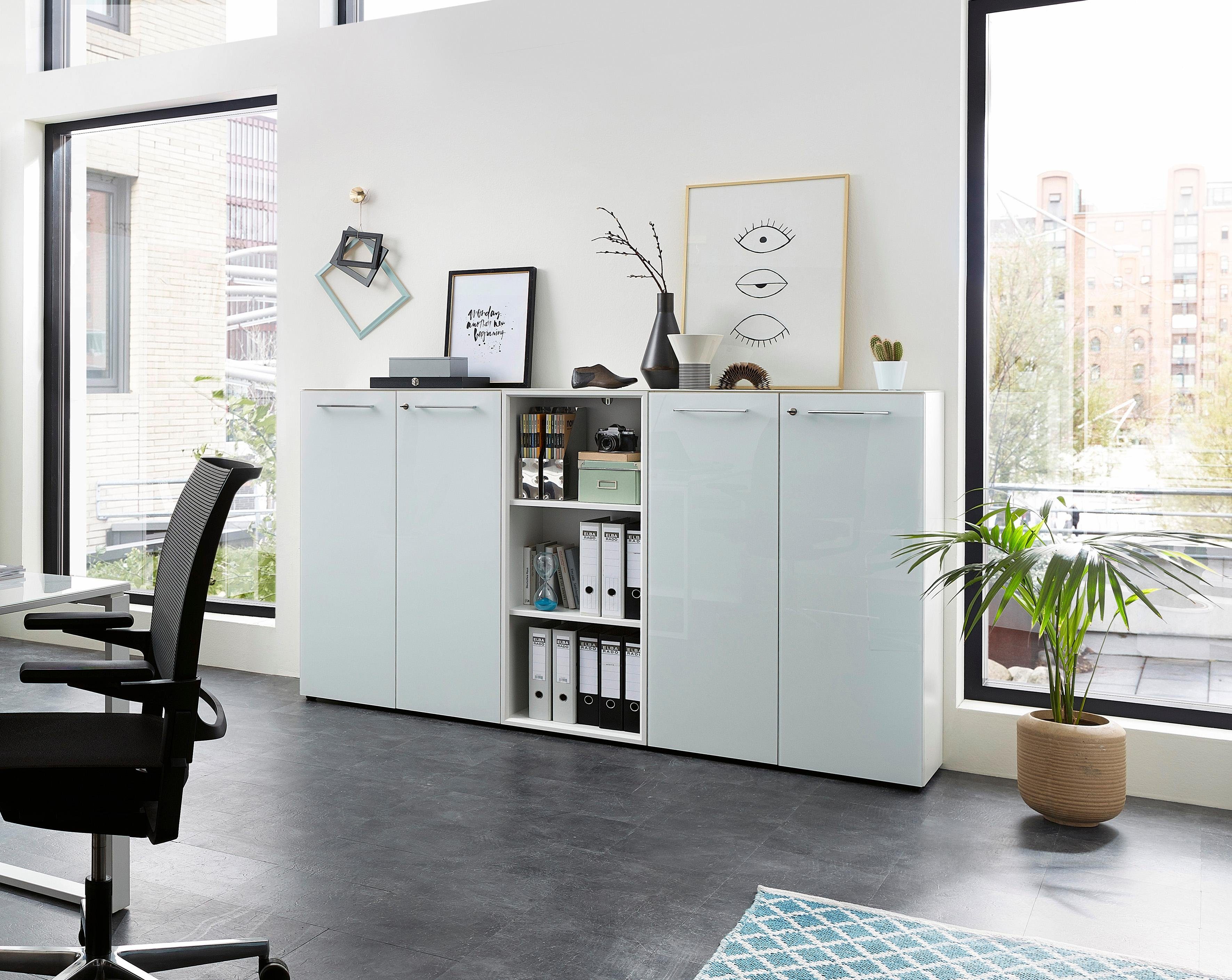 GERMANIA Archiefkast GW-Monteria Deuren met glasplaat, afsluitbaar, breedte 80 cm, Made in Germany