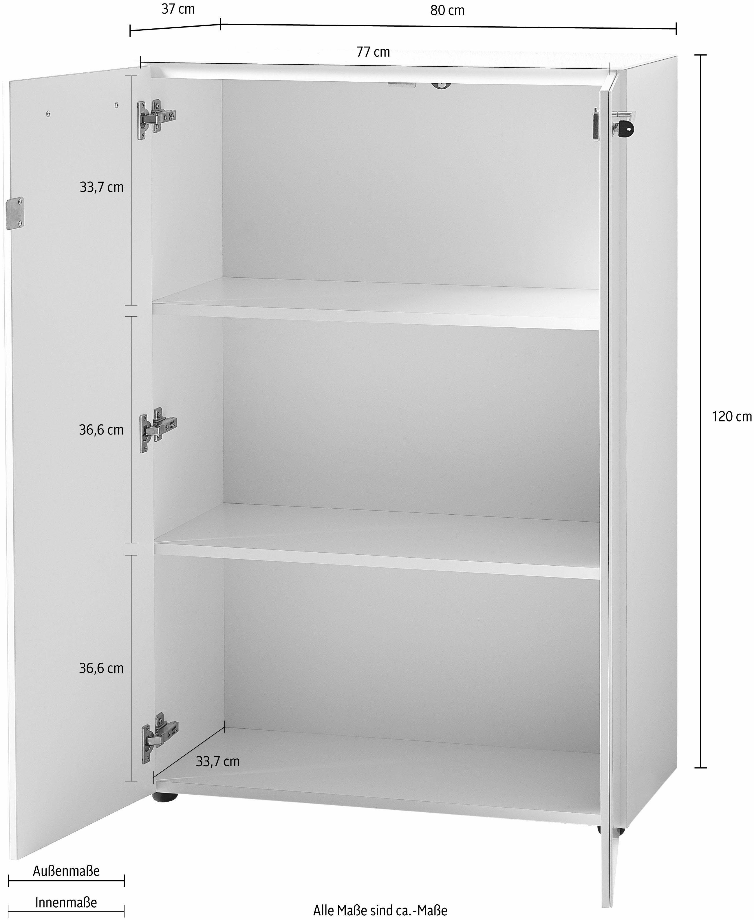 GERMANIA Archiefkast GW-Monteria Deuren met glasplaat, afsluitbaar, breedte 80 cm, Made in Germany