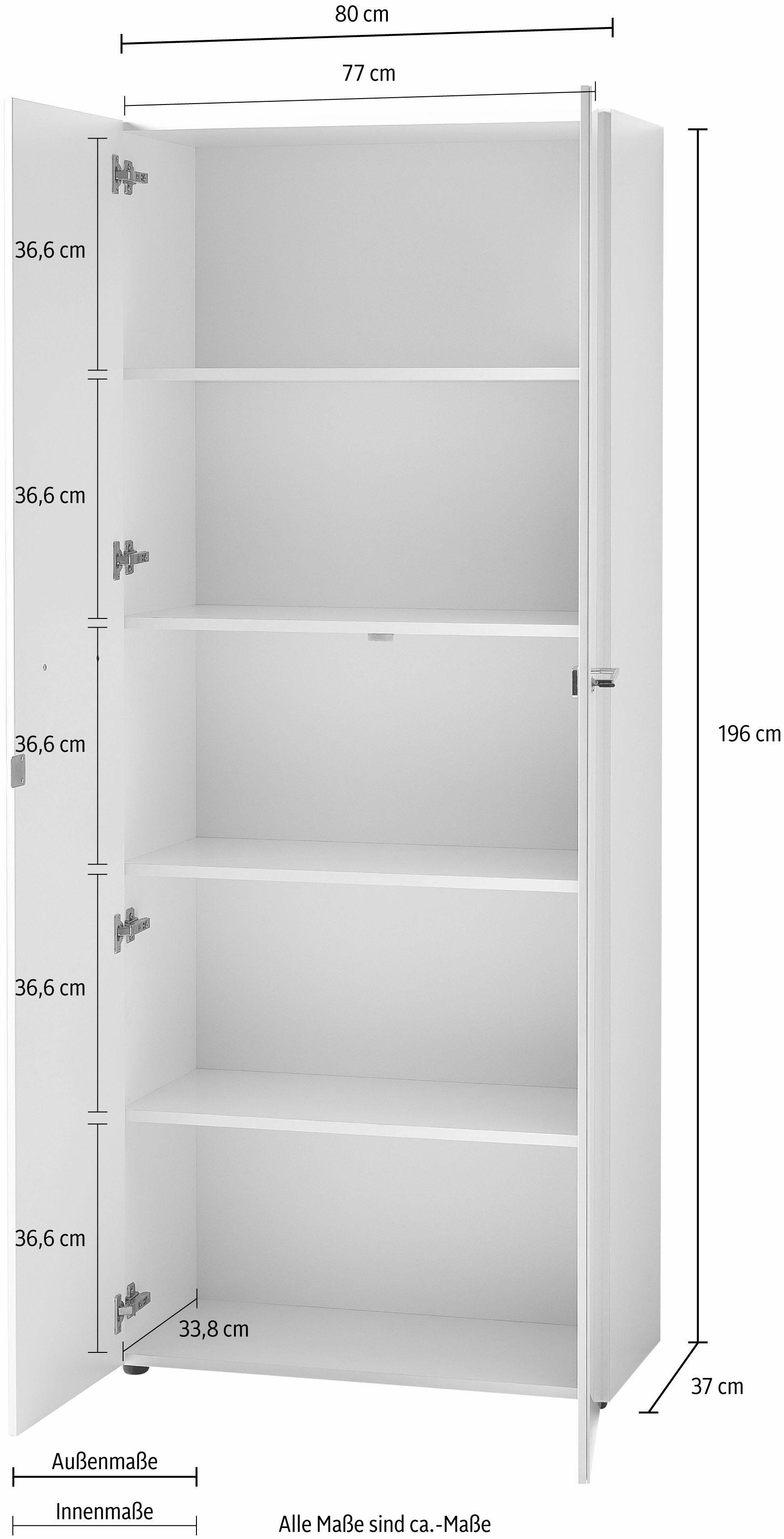 GERMANIA Archiefkast GW-Monteria Deuren met glasplaat, afsluitbaar, breedte 80 cm, Made in Germany