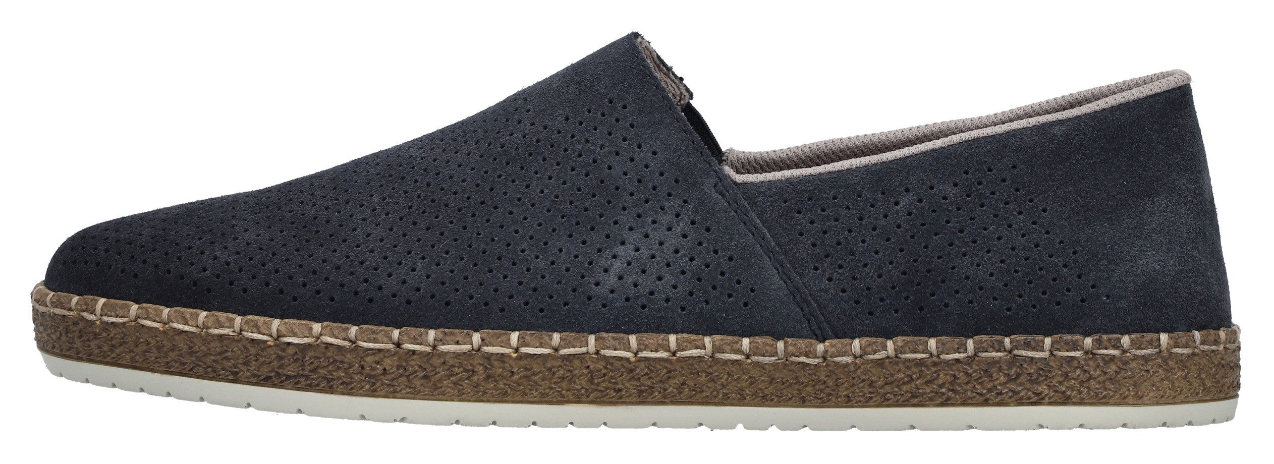 Rieker Instappers , instapschoen, casual slipper, moccasin met perforatie