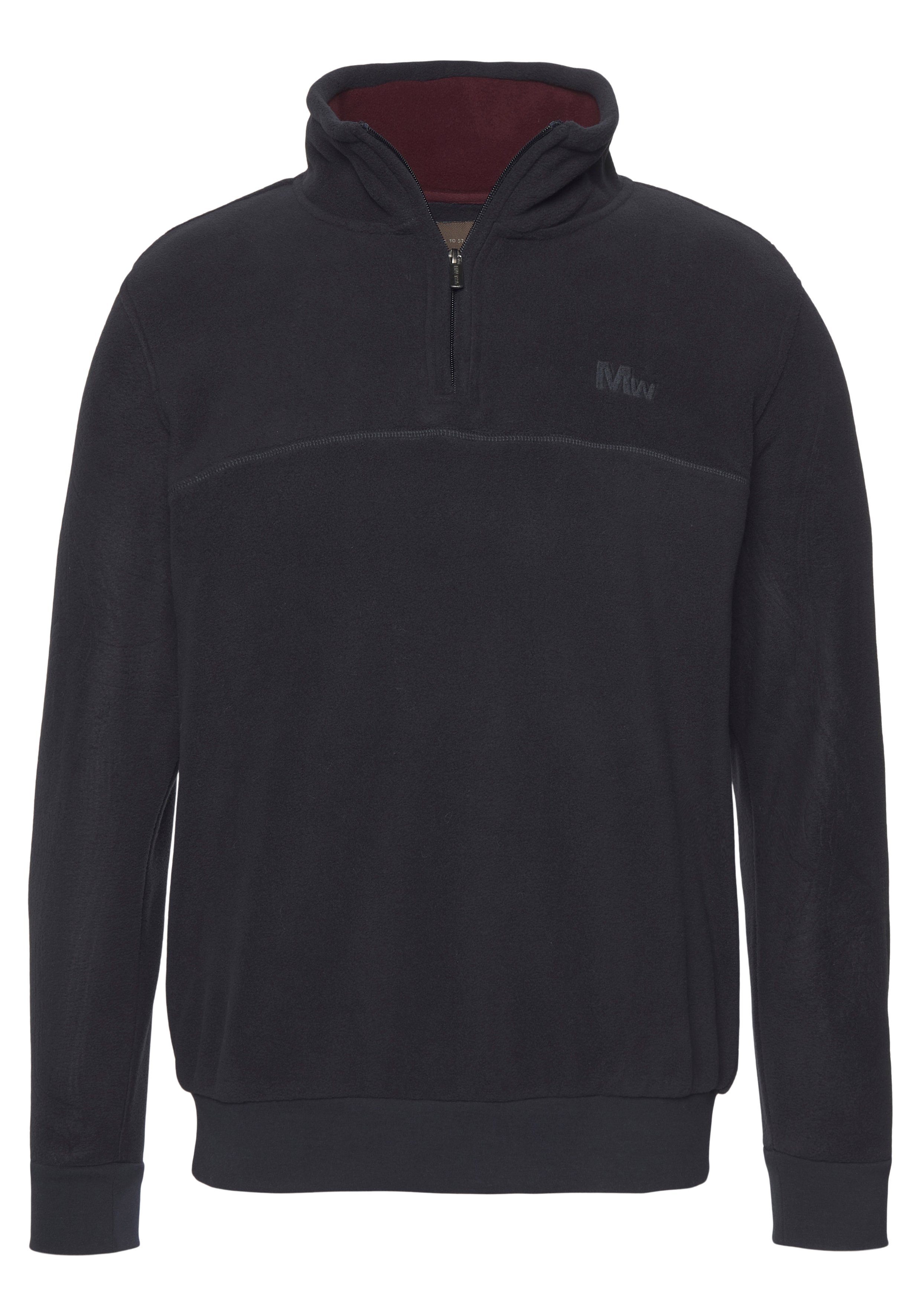 Man's World Fleecetrui Lange mouwen, met ribboordjes, met troyerkraag, voor athleisure looks