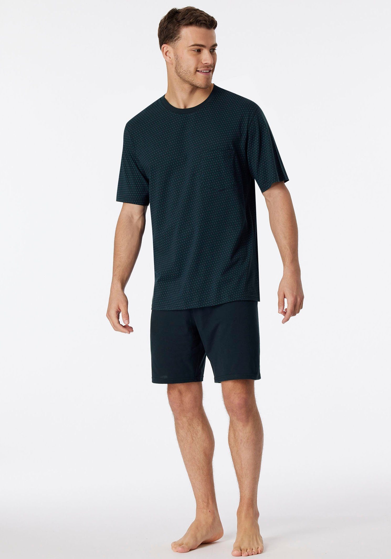 Schiesser Pyjama Comfort Essentials met opgestikte borstzak (set, 2-delig)
