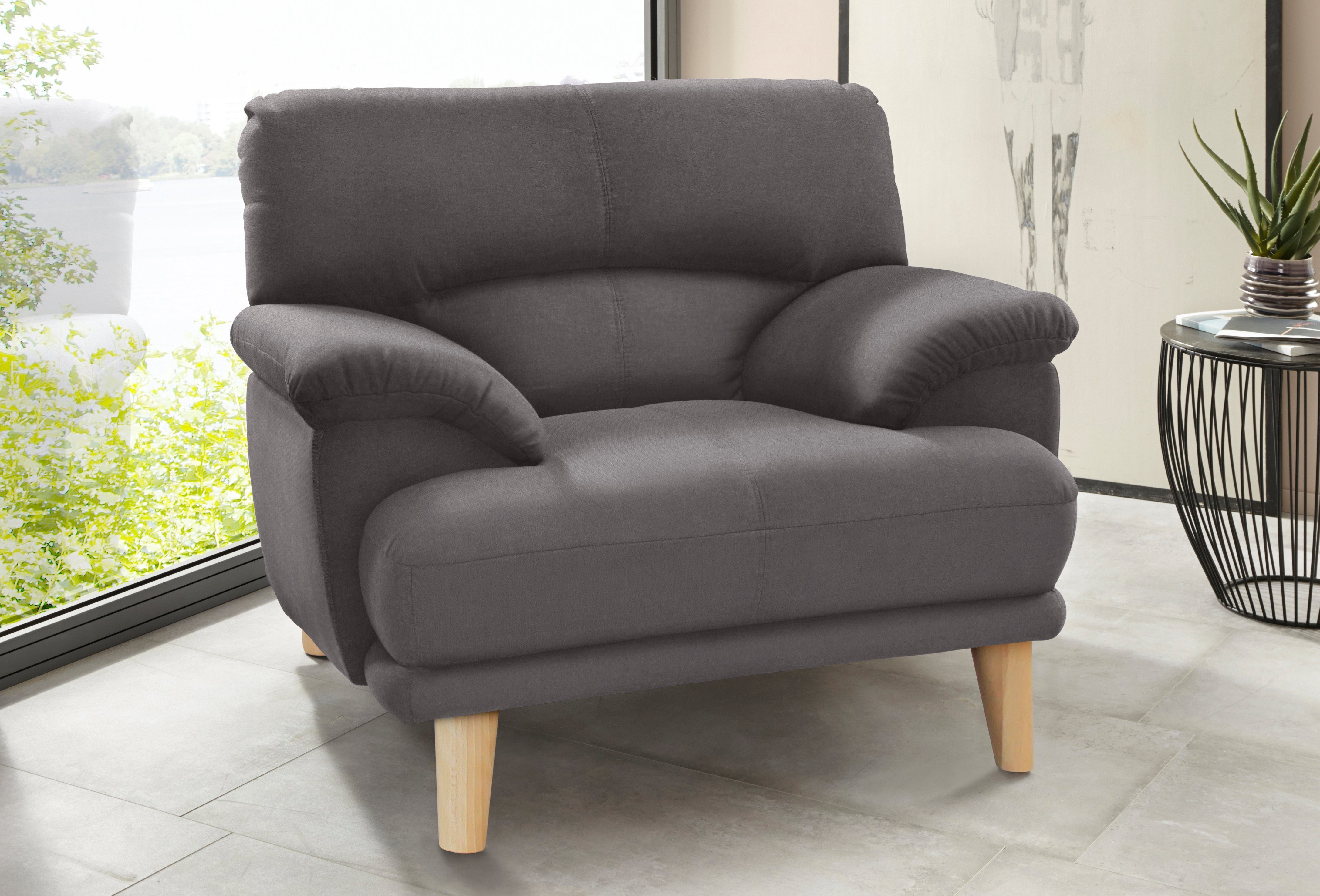 TRENDMANUFAKTUR Fauteuil Cecilia, loungestoel, Italiaans ontwerp, comfortabele armleuningen