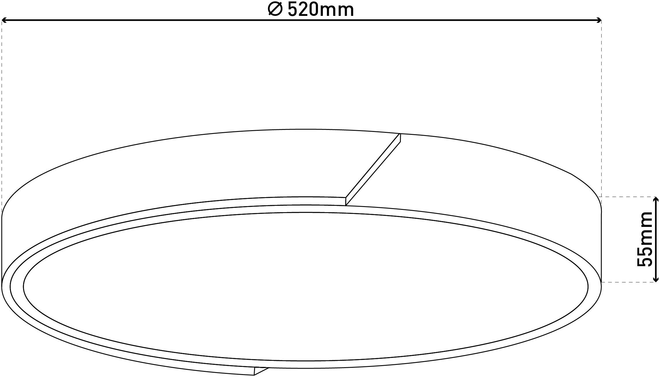näve Led-plafondlamp Borneo Dimmbaar via afstandsbediening (incl.), CCT, geheugen, nachtlampje, houten rand (1 stuk)