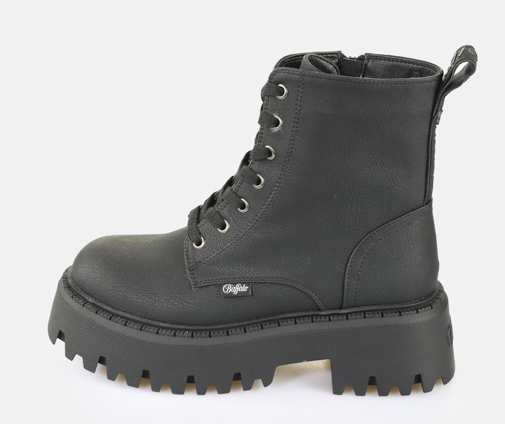 Buffalo Veterschoenen Aspen Lace Up Warm Plateauzolen, bikerboots met vetersluiting en ritssluiting