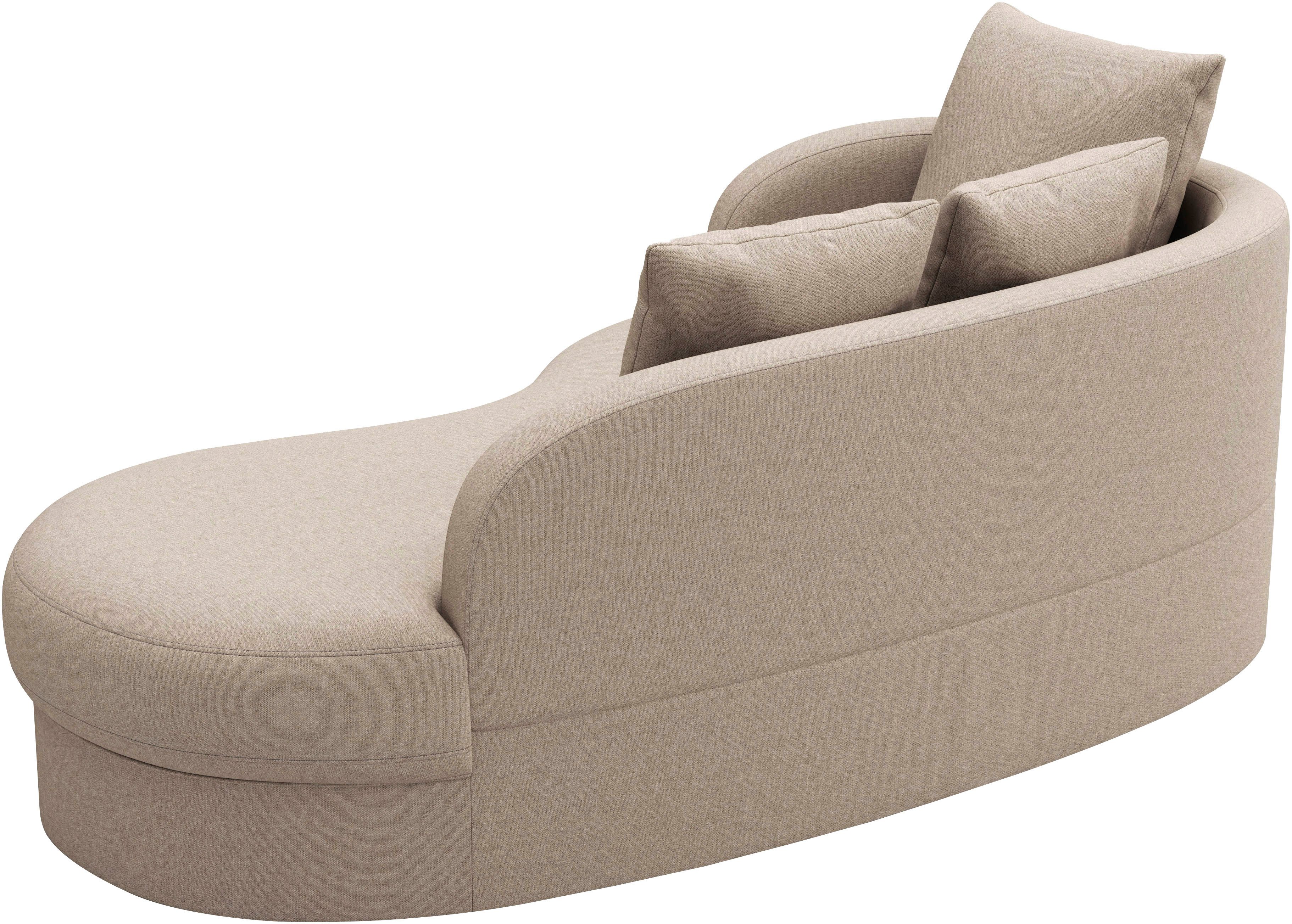 sit&more Récamier Samba moderne organische vorm, inclusief 3 losse rugkussens