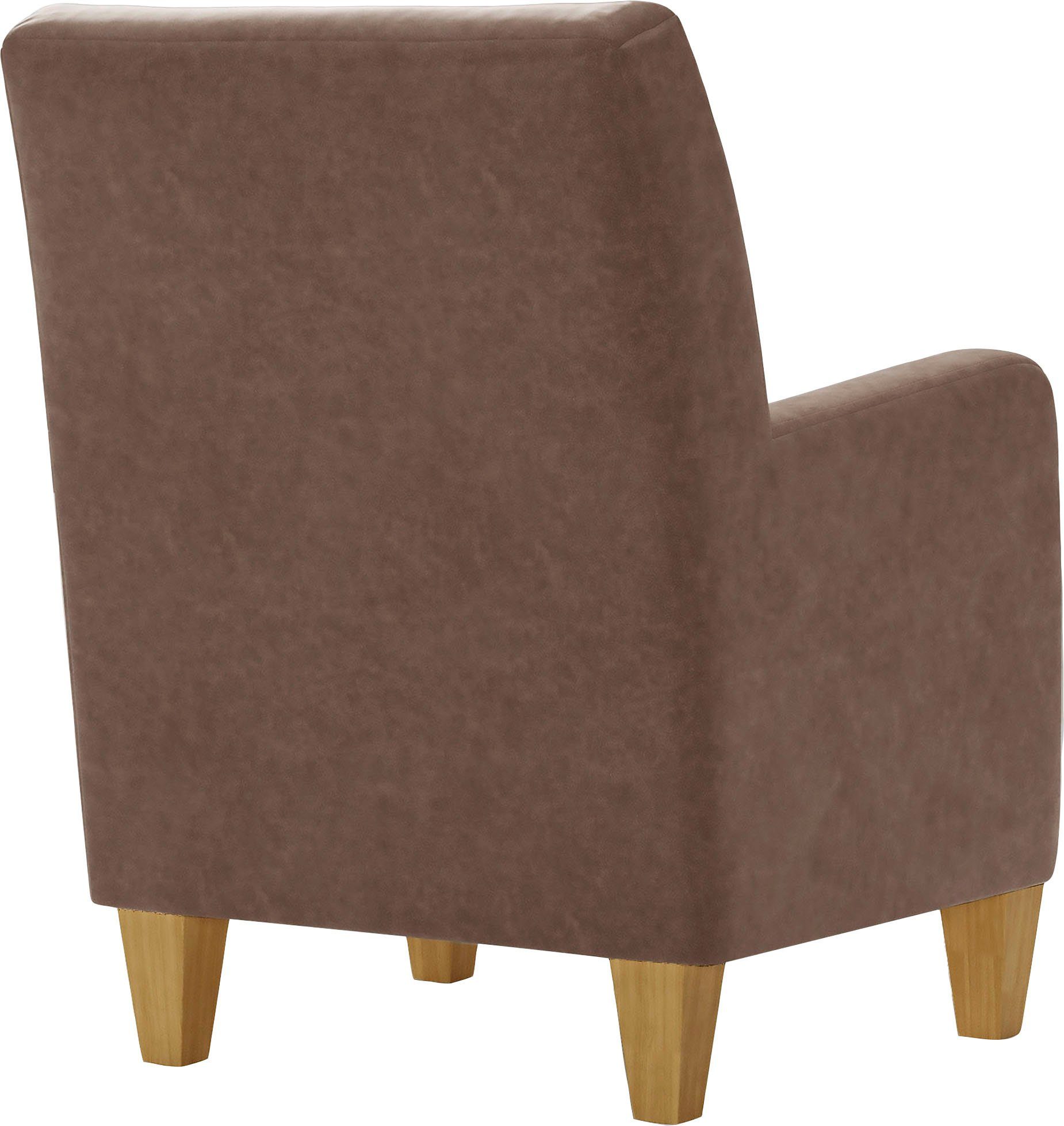 Home affaire Fauteuil Viva met binnenvering, met eikenhouten poten