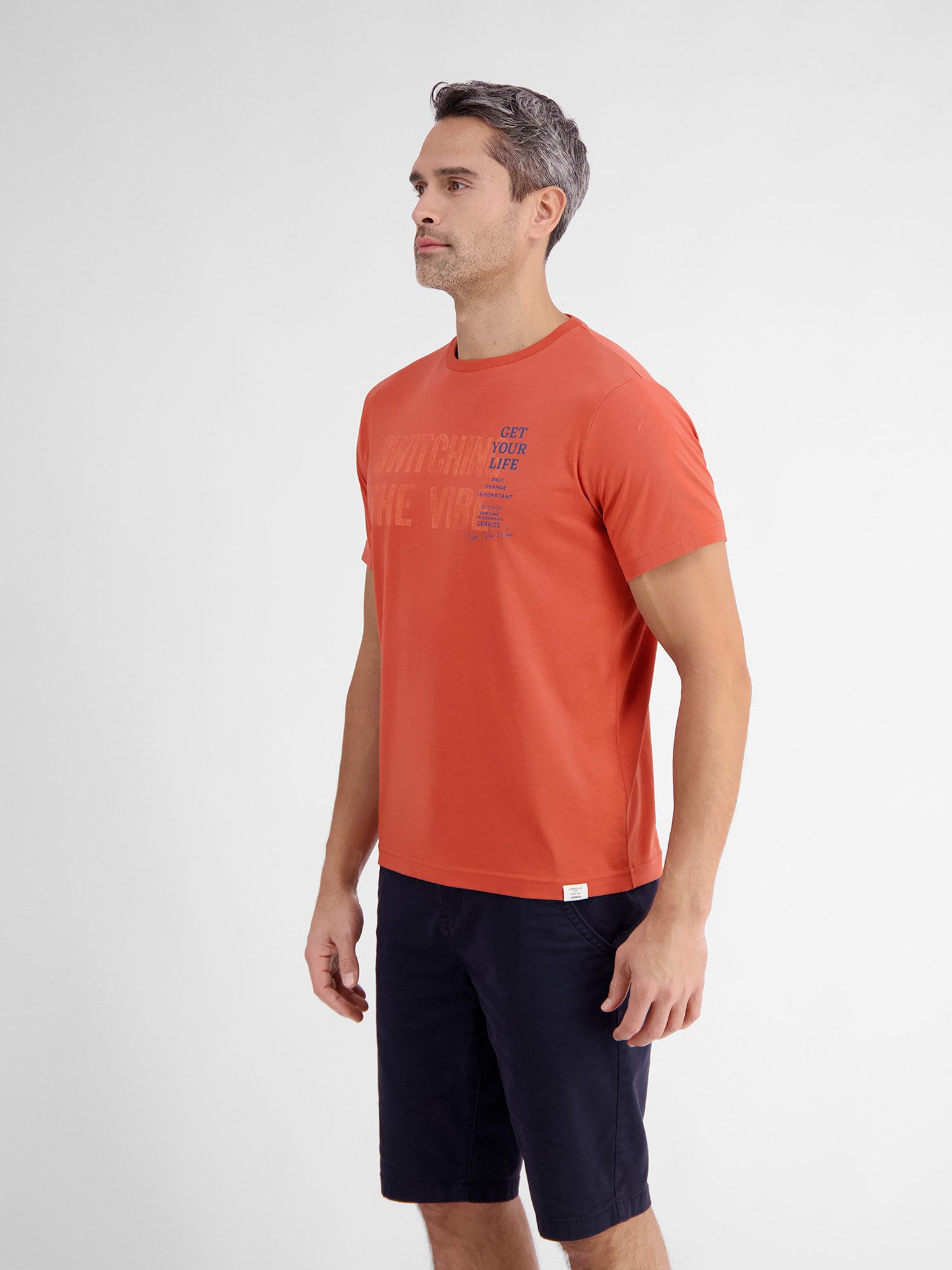 Lerros T-shirt LERROS heren T-shirt met borst-print