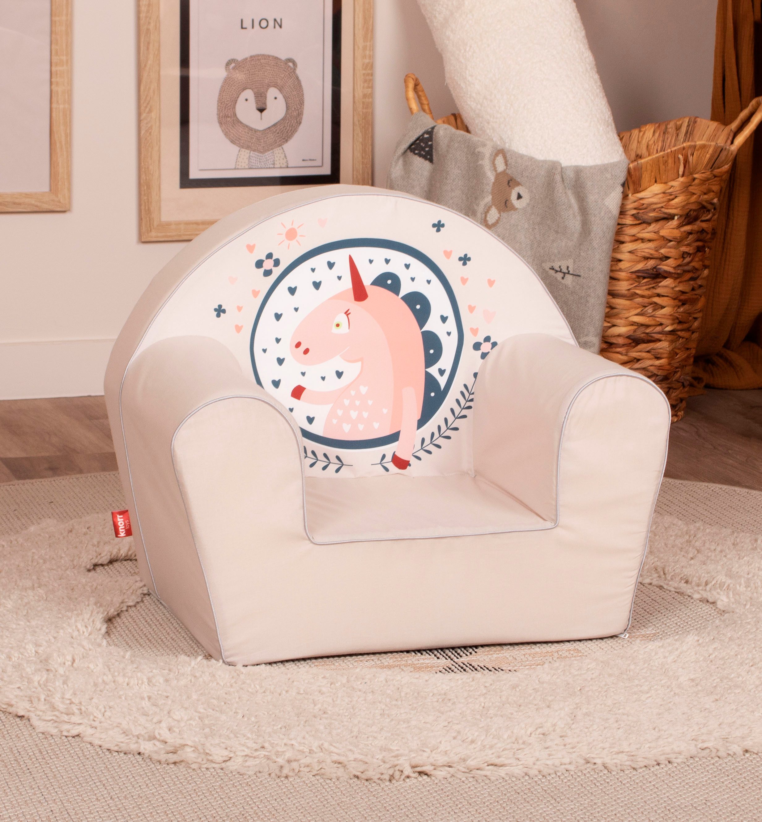 Knorrtoys® Fauteuil Eenhoorn beige voor kinderen, made in europe