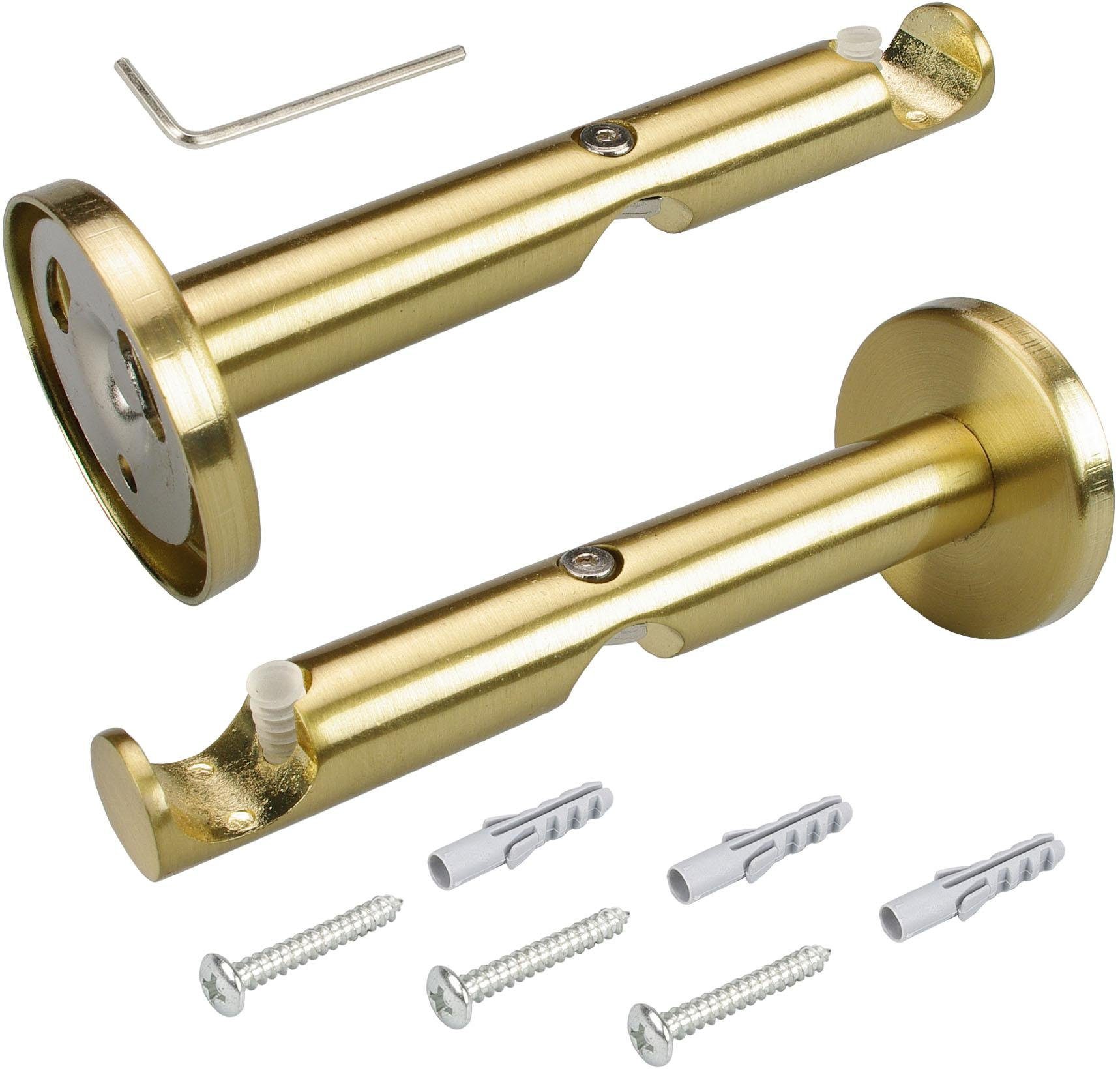Liedeco Combinatie drager voor gordijnroeden ø 16 mm (1 stuk) toebehoren voor rol- & plisségordijnen goud(kleur)