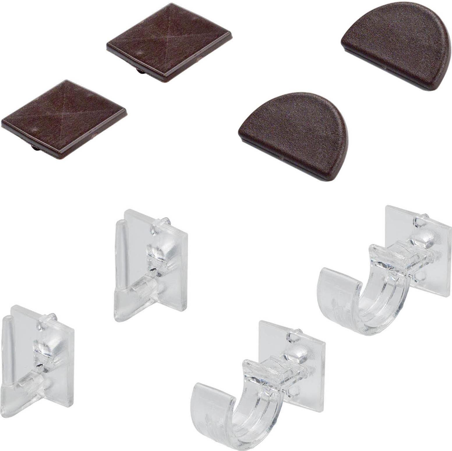 Liedeco Klem drager voor glazen ruitstaven (set, 2 stuks)