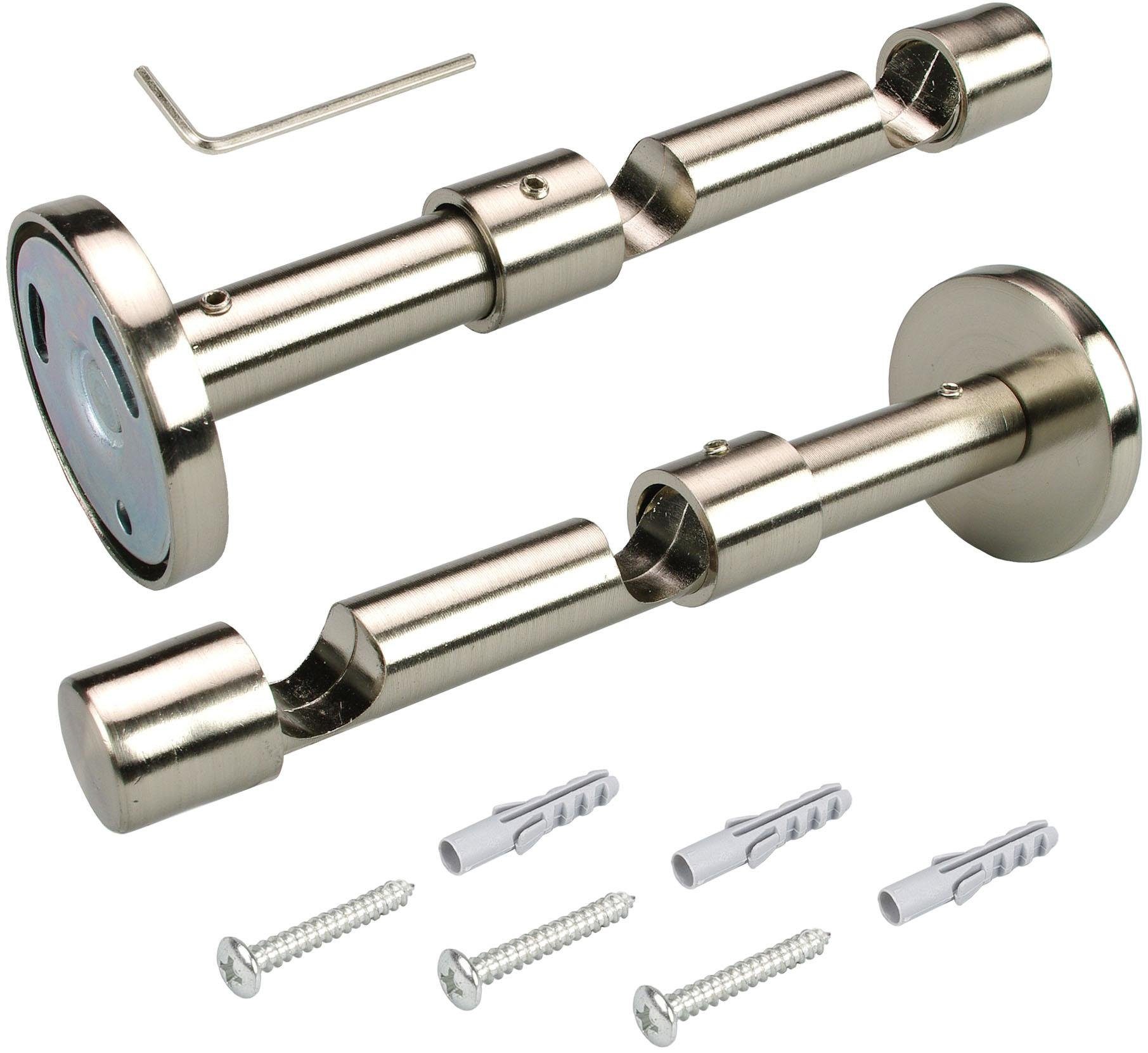 Liedeco Dubbele bandjes voor gordijnroeden ø 16 mm (1 stuk) toebehoren voor rol- & plisségordijnen maat Ø 1,6 cm zilver