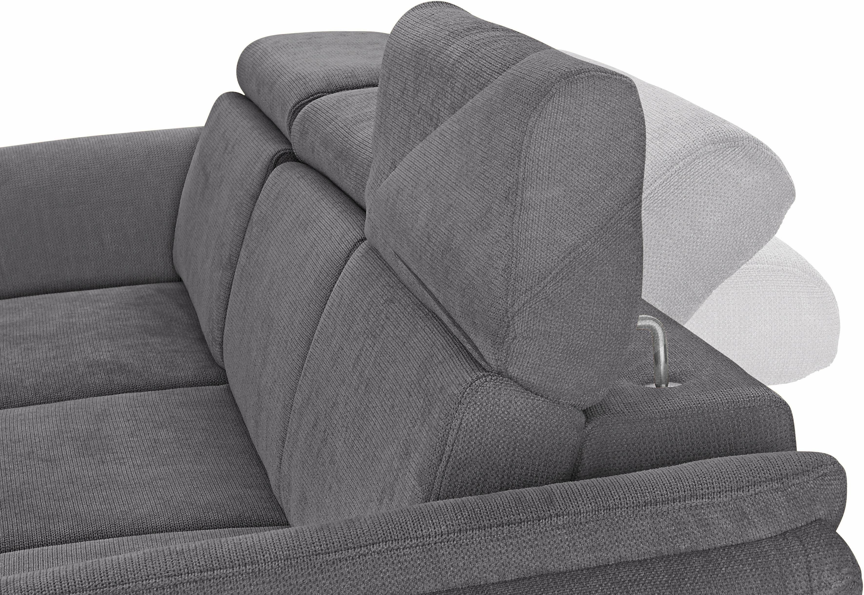 sit&more Hoekbank Avignon L-vorm Verstelbare hoofdsteun, naar keuze met slaapfunctie en bedkist