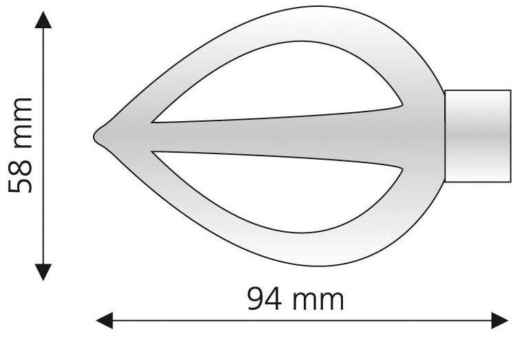 Liedeco Eindstuk voor gordijnroede Vlam voor gordijnroeden ø 16 mm (set, 2 stuks)