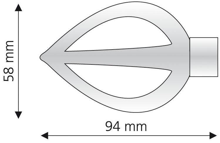 Liedeco Eindstuk voor gordijnroede Vlam voor gordijnroeden ø 16 mm (set, 2 stuks)
