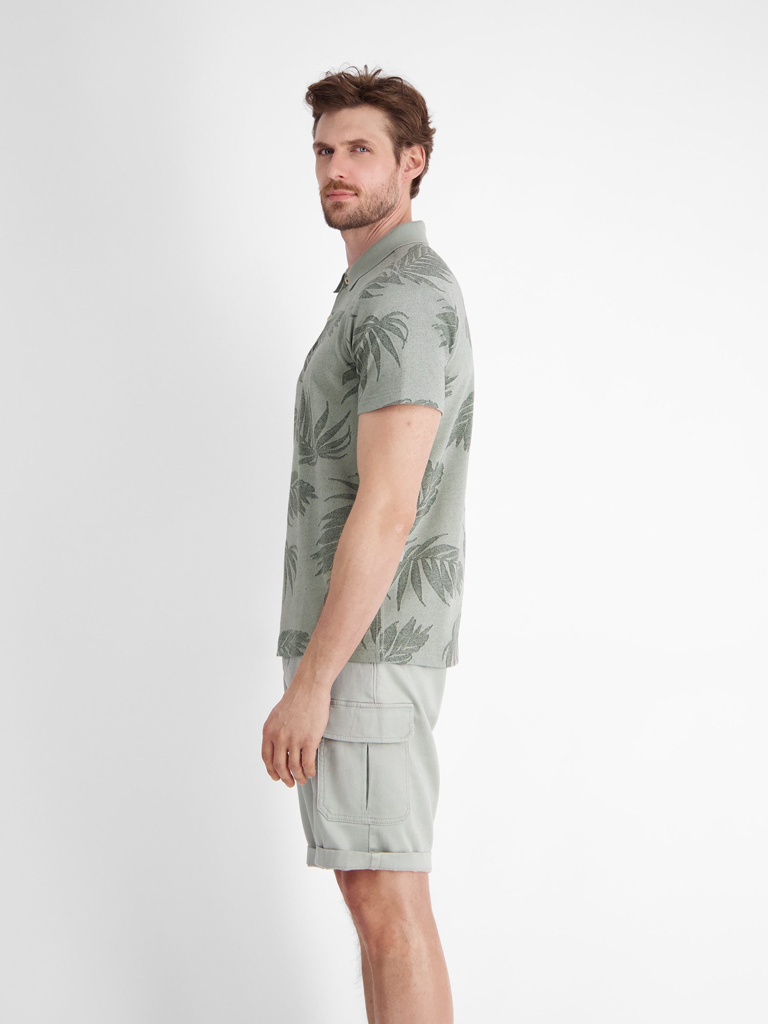 Lerros Poloshirt LERROS jacquard poloshirt voor heren