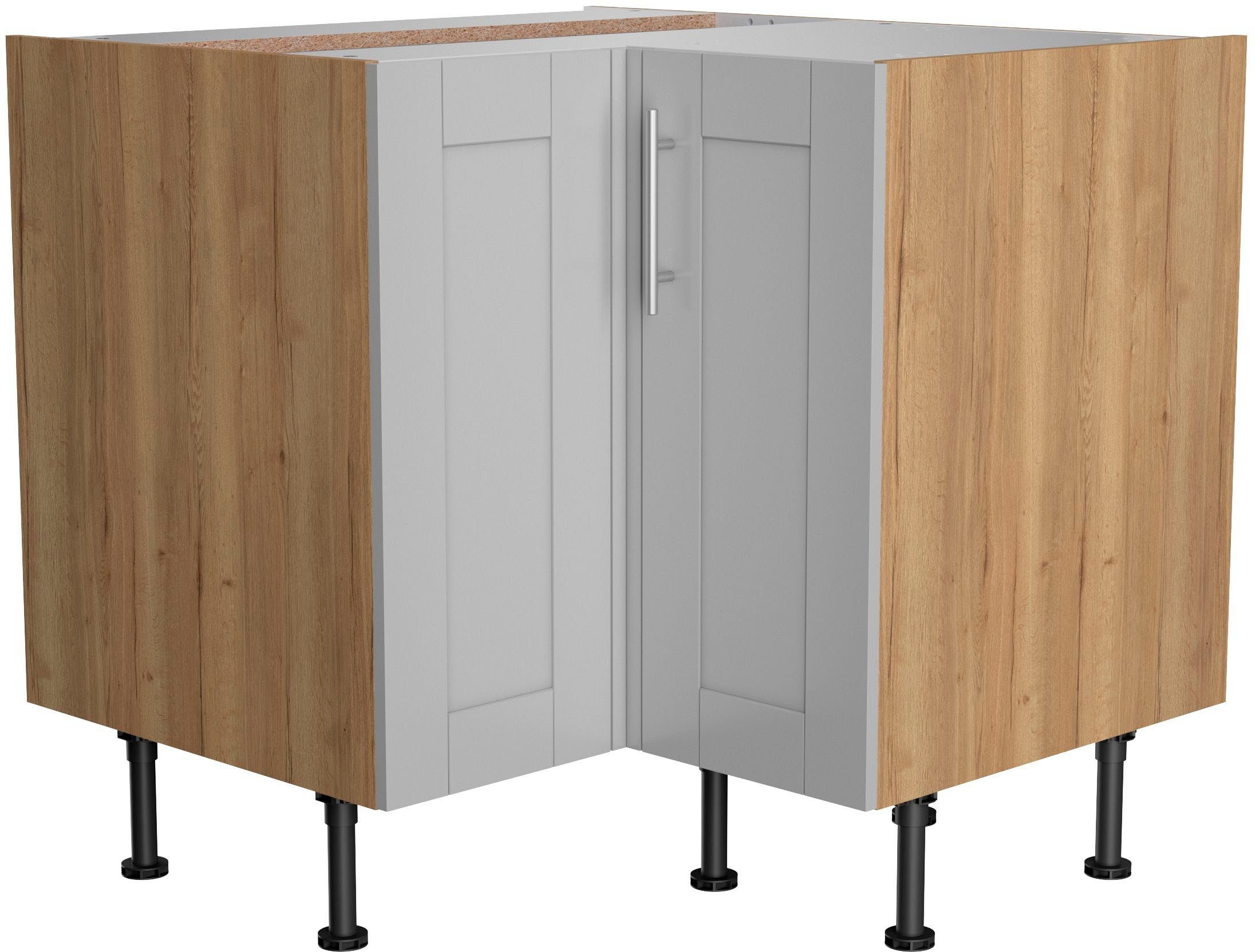 Kochstation Hoekonderkast KS-Ahus Breedte 90x 90 cm onderkasten grijs