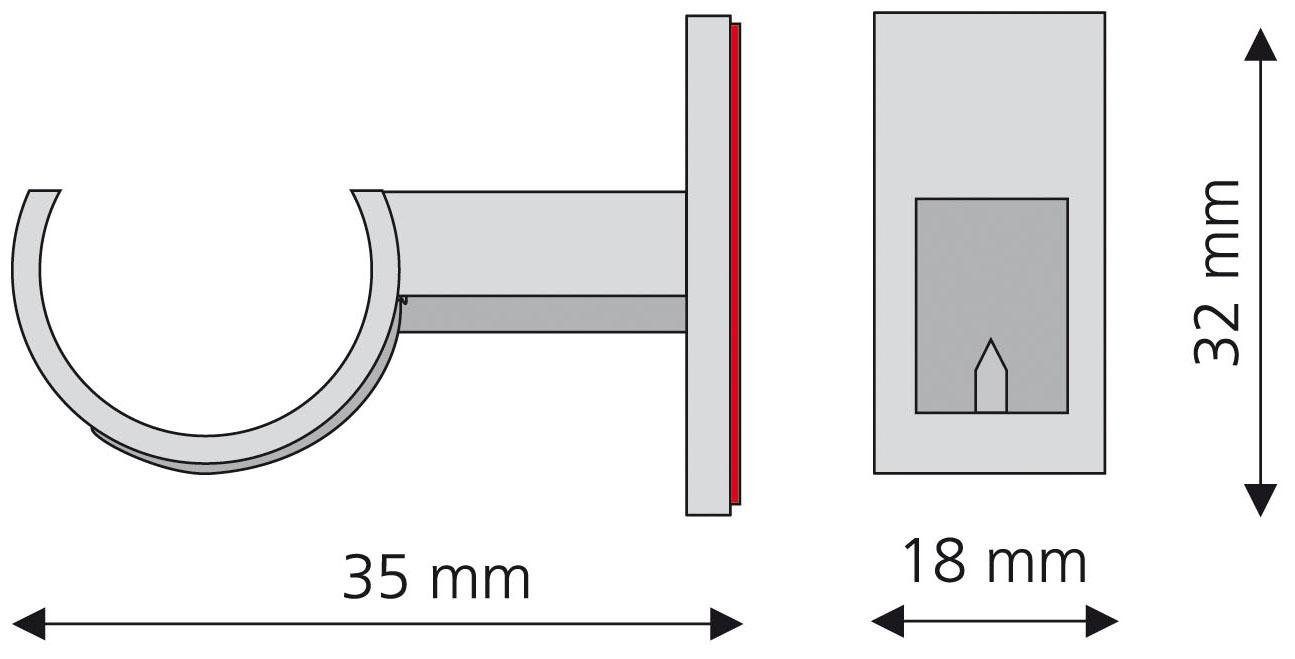 Liedeco Zelfklevende drager voor cafébars ø 12 mm (set, 2 stuks)