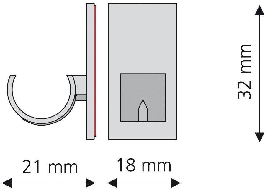 Liedeco Zelfklevende drager voor cafébars ø 12 mm (set, 2 stuks)
