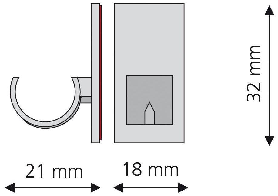 Liedeco Zelfklevende drager voor cafébars ø 12 mm (set, 2 stuks)