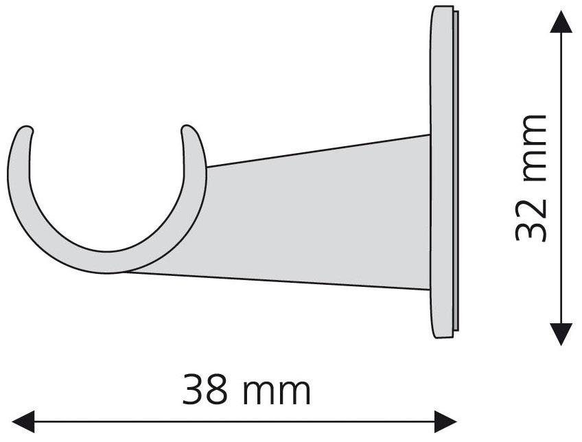 Liedeco Zelfklevende drager Schroefbeugel voor gordijnroeden Ø 8 mm (set, 2 stuks)
