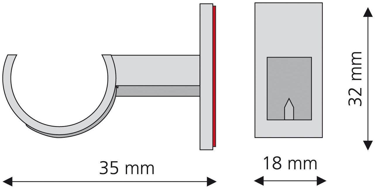 Liedeco Zelfklevende drager voor cafébars ø 12 mm (set, 2 stuks)
