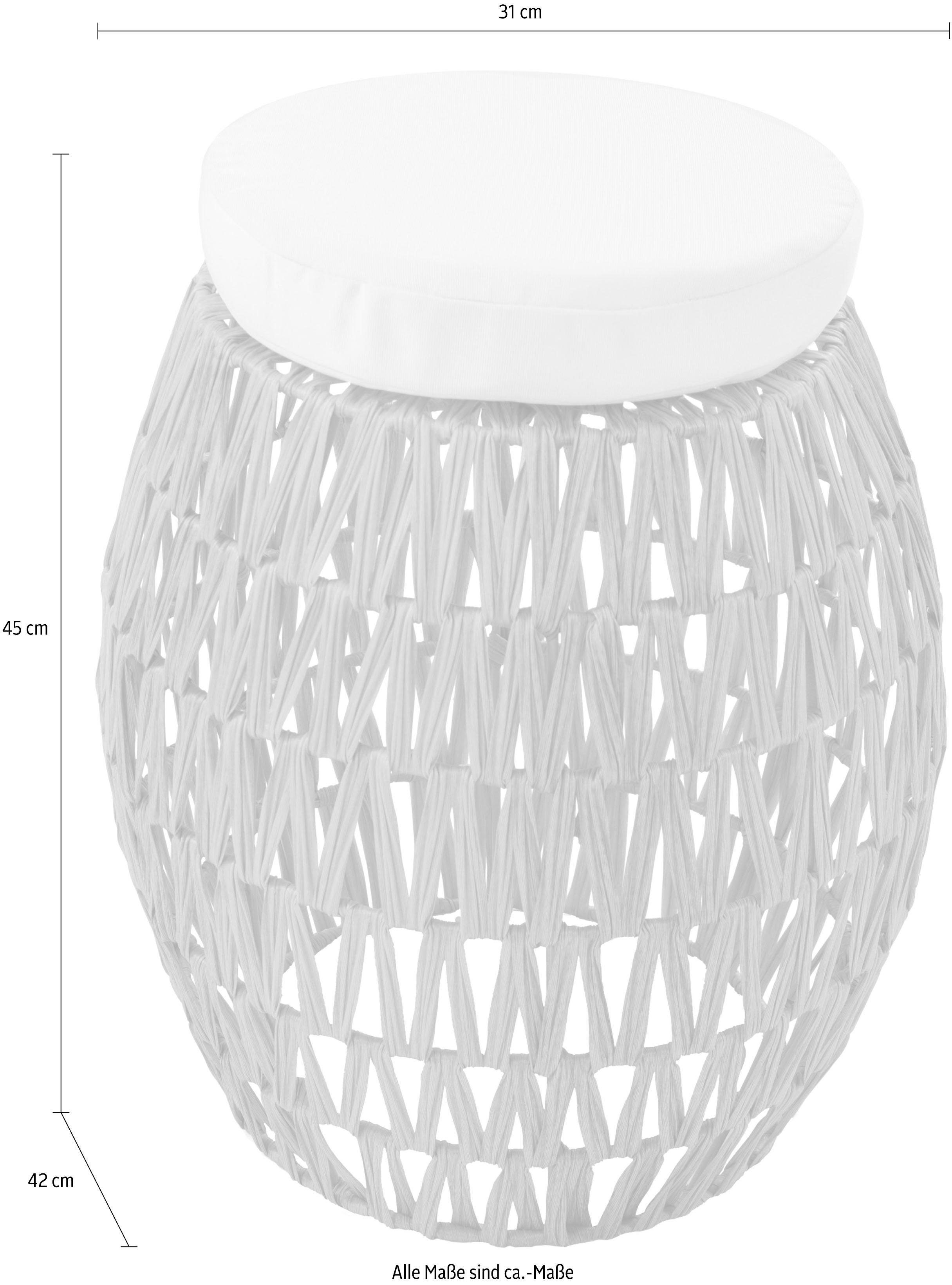 Kayoom Rotanstoel Stoel / Hocker Alba Lichtbruin, 2-delige set rattan hockers, bast-look (1 stuk)