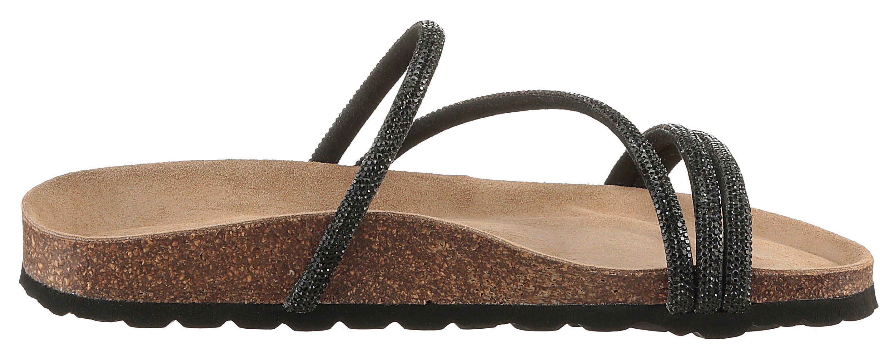 Aniston SHOES Slippers , zomerschoen, strandschoen, glitterstenen - nieuwe collectie