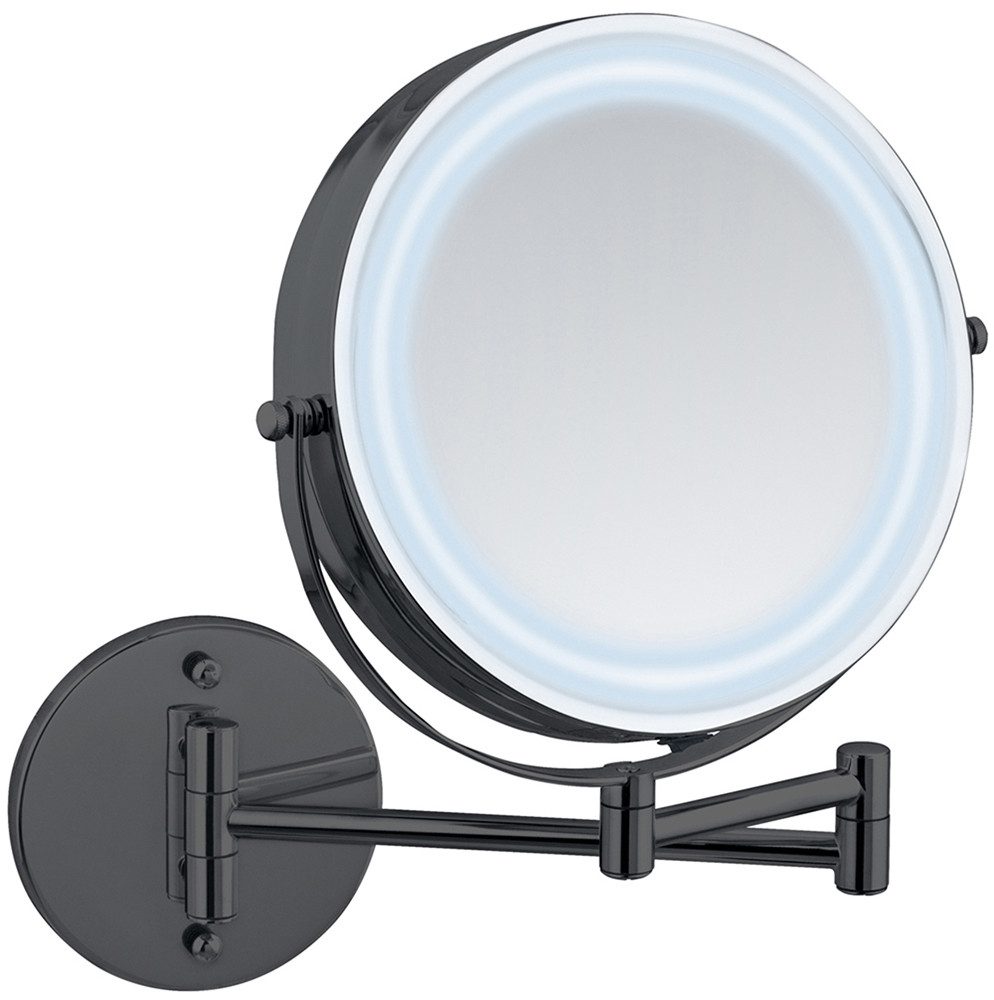 WENKO Wandspiegel Power-Loc® LED model Lumi Cosmetic mirror met verlichting, 5x vergroting, zonder boren