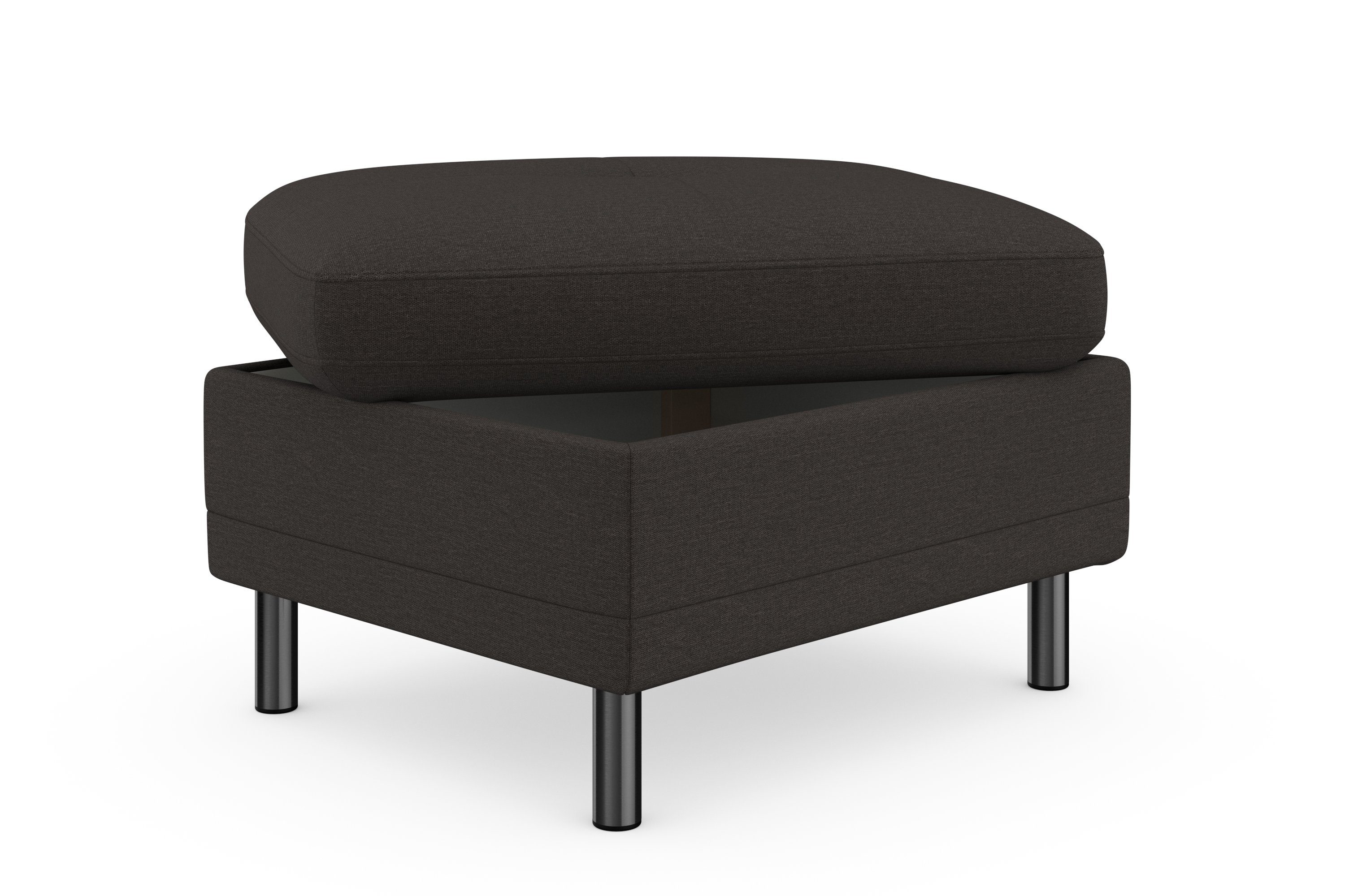Places of Style Hocker met bergruimte Calando passend bij het bekleding van de calando-serie, ook met soft-clean bekleding