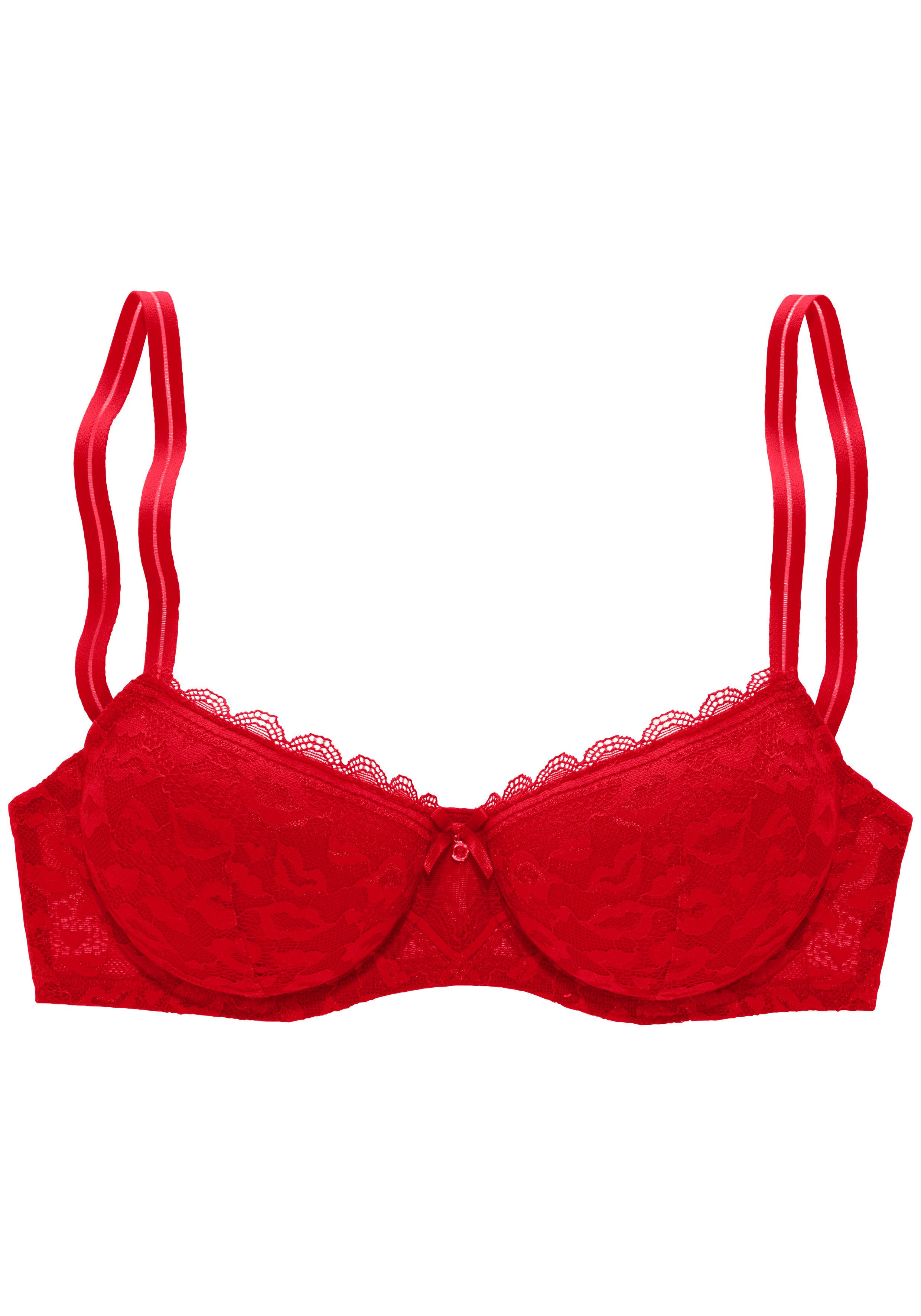 Vivance Bh met steuncups van kant met een kussende mond look in een modieuze balconnete look, lingerie