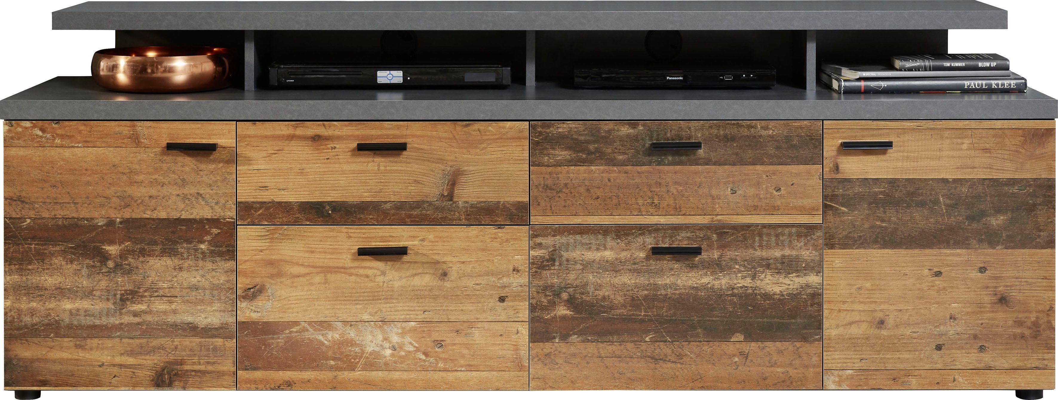 INOSIGN Tv-meubel Messina Lowboard met TV-opzetstuk - Voor televisies tot 60 inch (1 stuk)