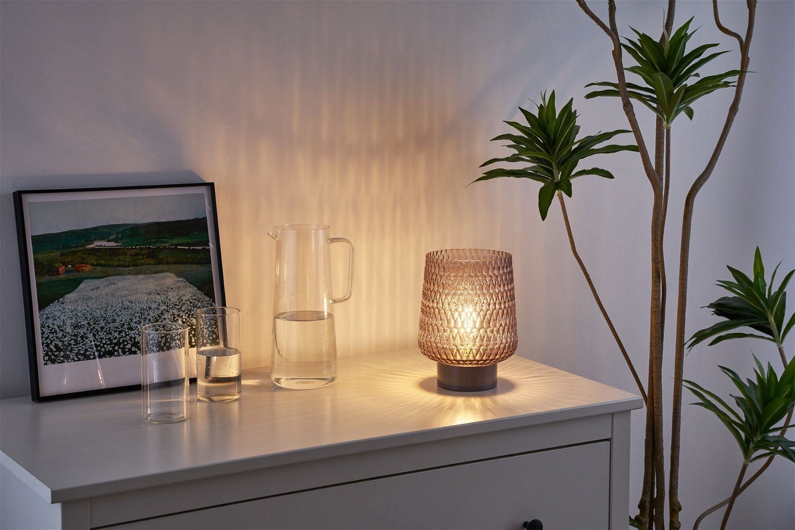 Pauleen Led-tafellamp Sparkling Glamour mobile grijs glas/metaal